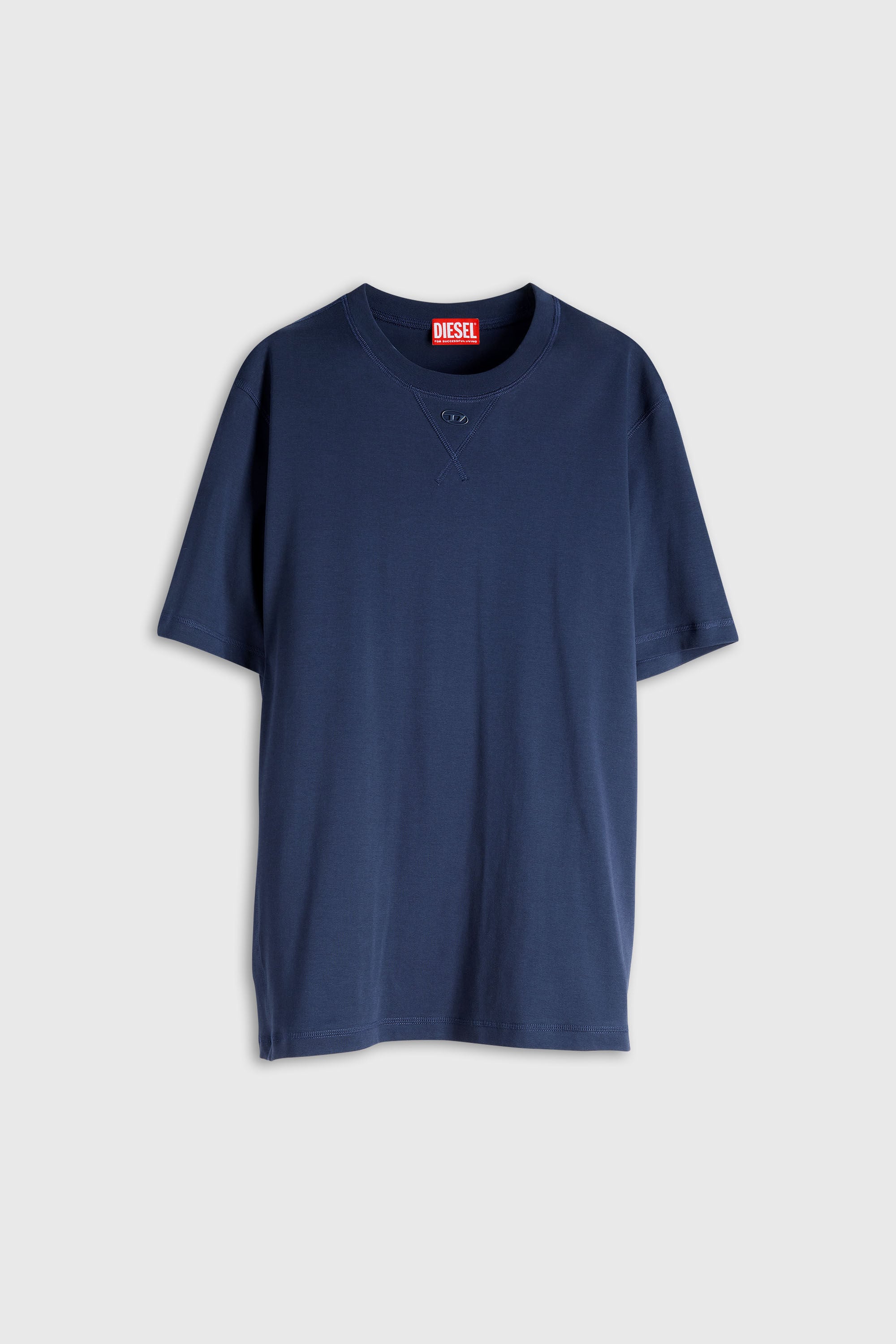 Diesel - T-MADJUST-TR, Man's Regular T-shirt with crew neck and Oval D in Blue - 2
