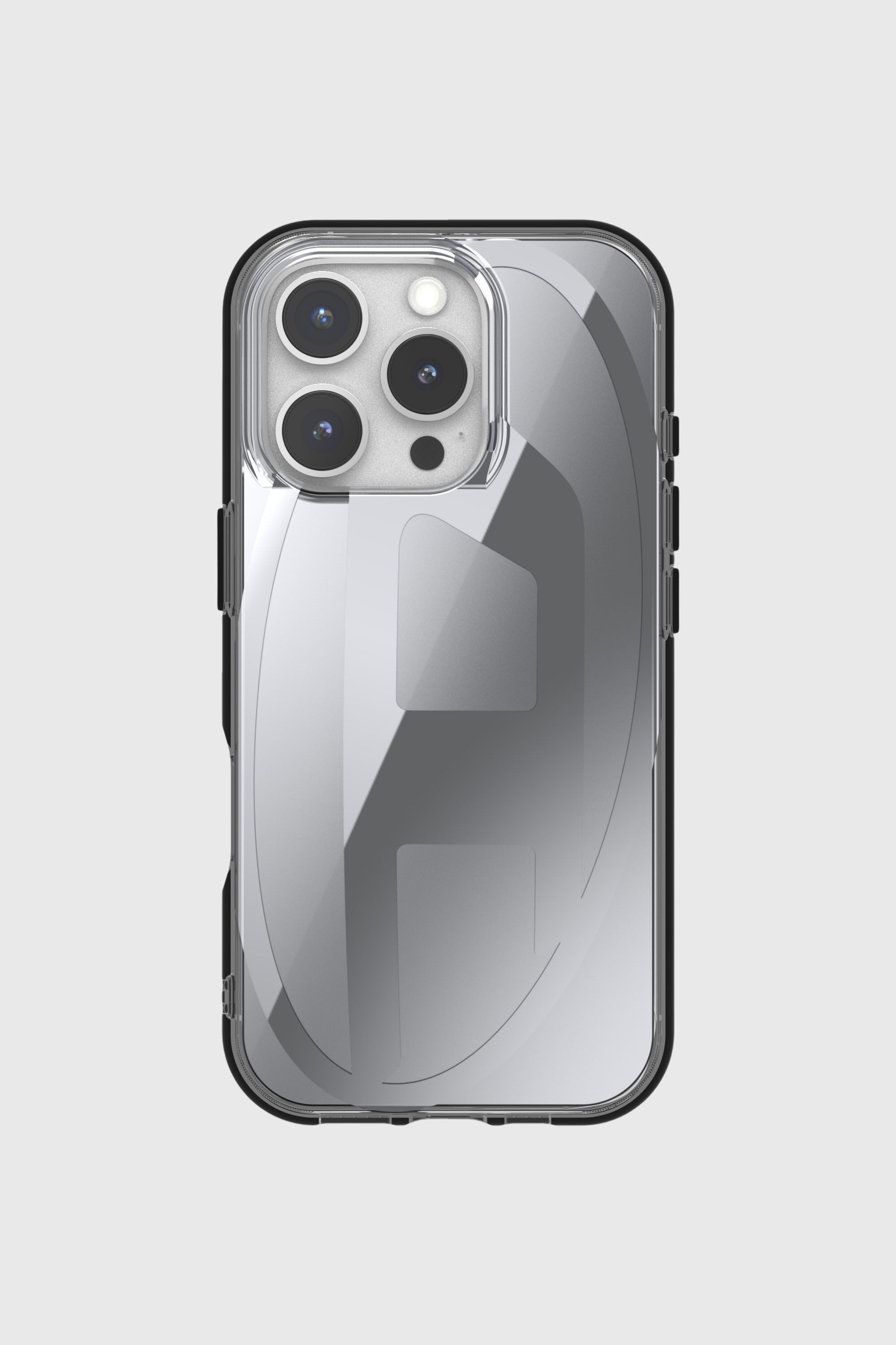 Diesel - 60160 AOP CASE, Unisex's Oval D Mirror Case for iP 16 Pro in Grey - 2