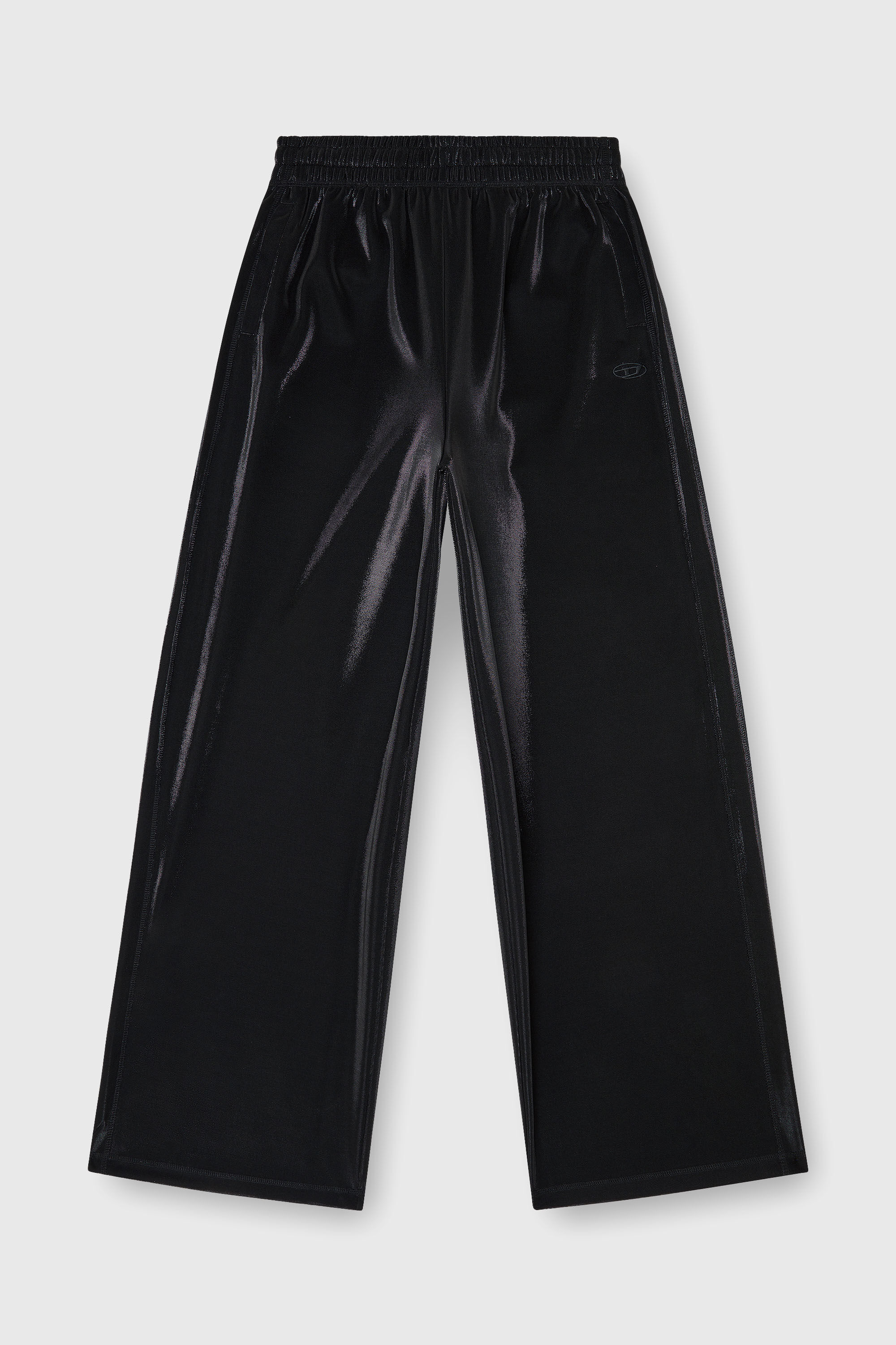 Diesel - P-ROSY, Woman's Sweatpants in shiny piquet fabric in Black - 2