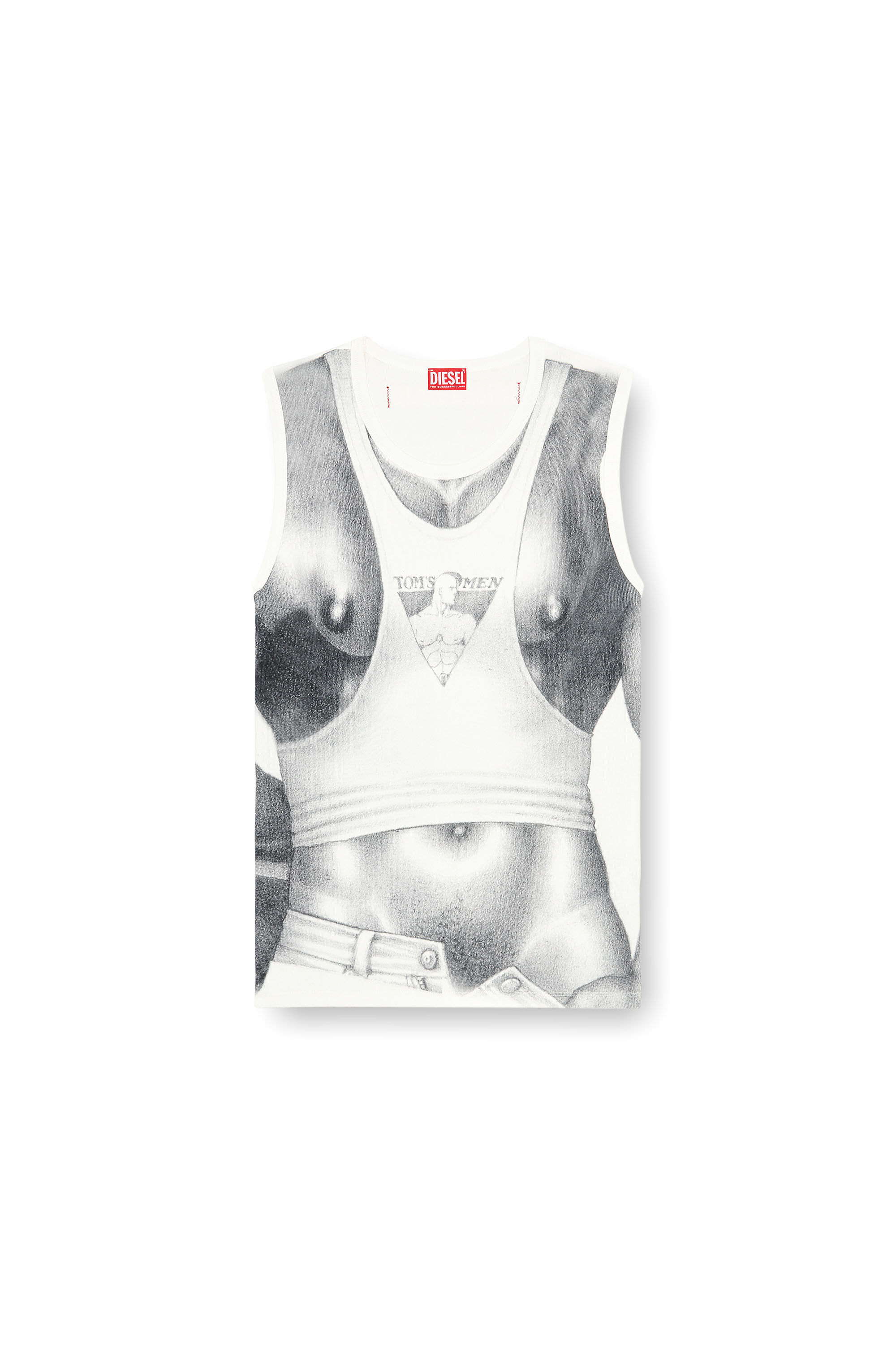 Diesel - PR-T-LIFTY-TOF, Unisex's Tank top with all-over print in White - 2