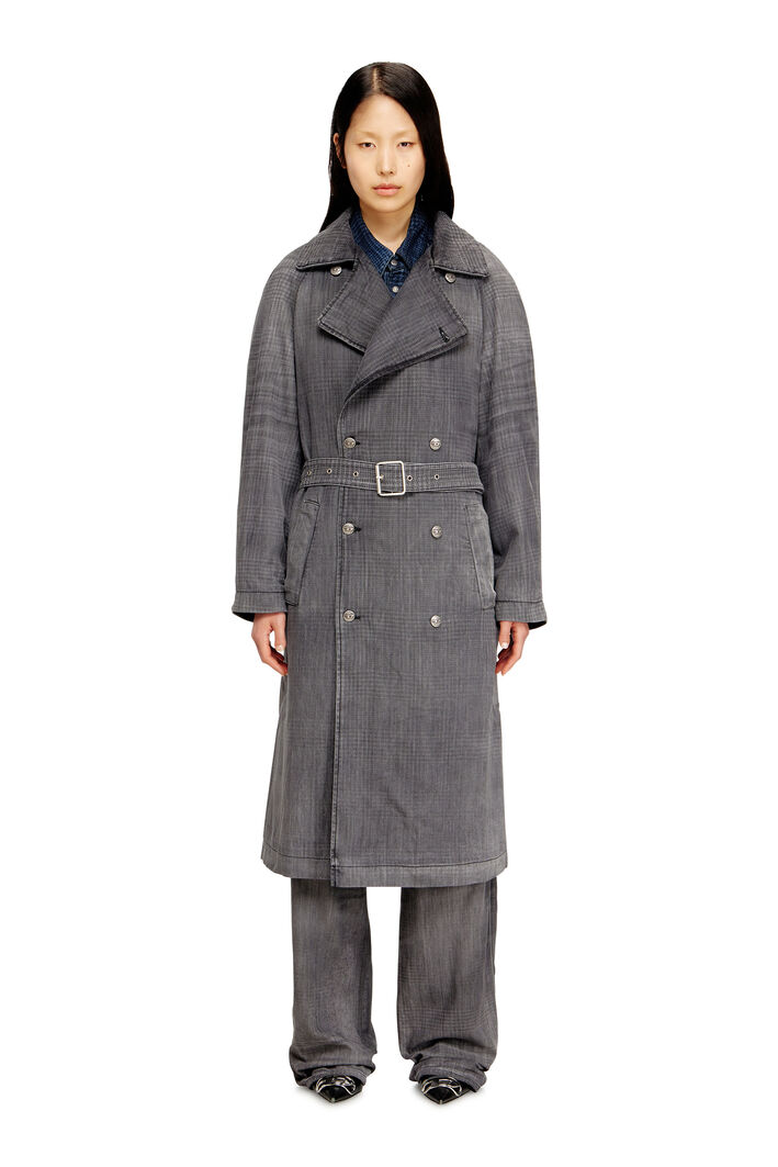 Diesel - D-MATTHEW-S, Unisex's Trench coat in patterned denim in Grey - 2