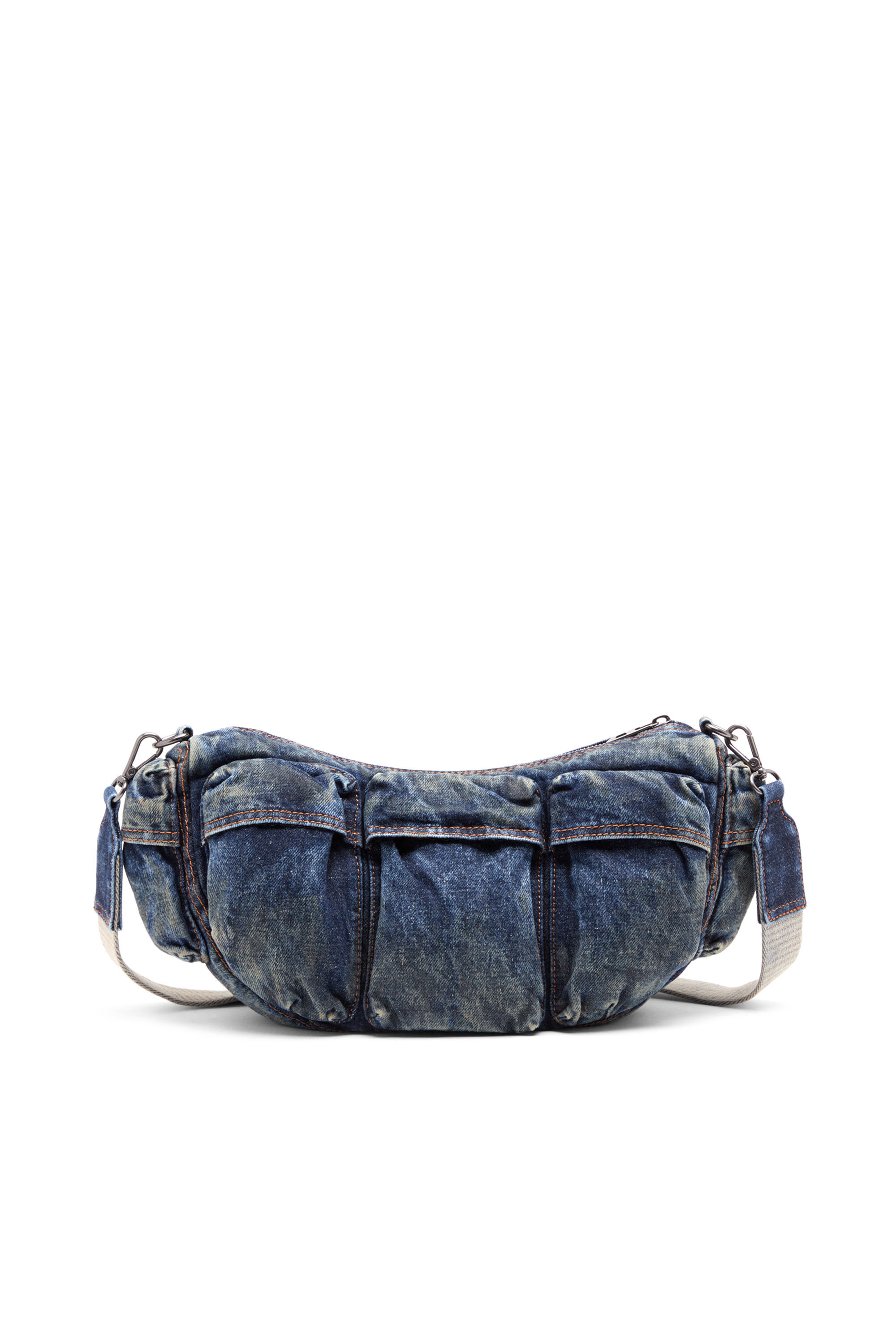 Diesel - RE-EDITION TRAVEL 3000 SHOULDER BAG X, Blue - Image 3