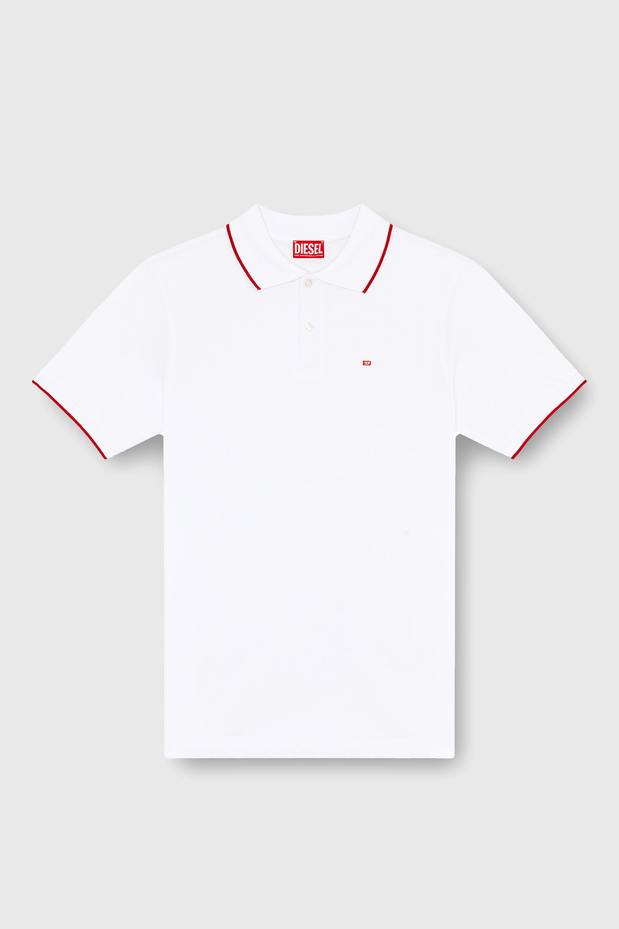 Diesel - T-FERRY-MICRODIV, Man's Polo shirt with micro Diesel embroidery in White - 2