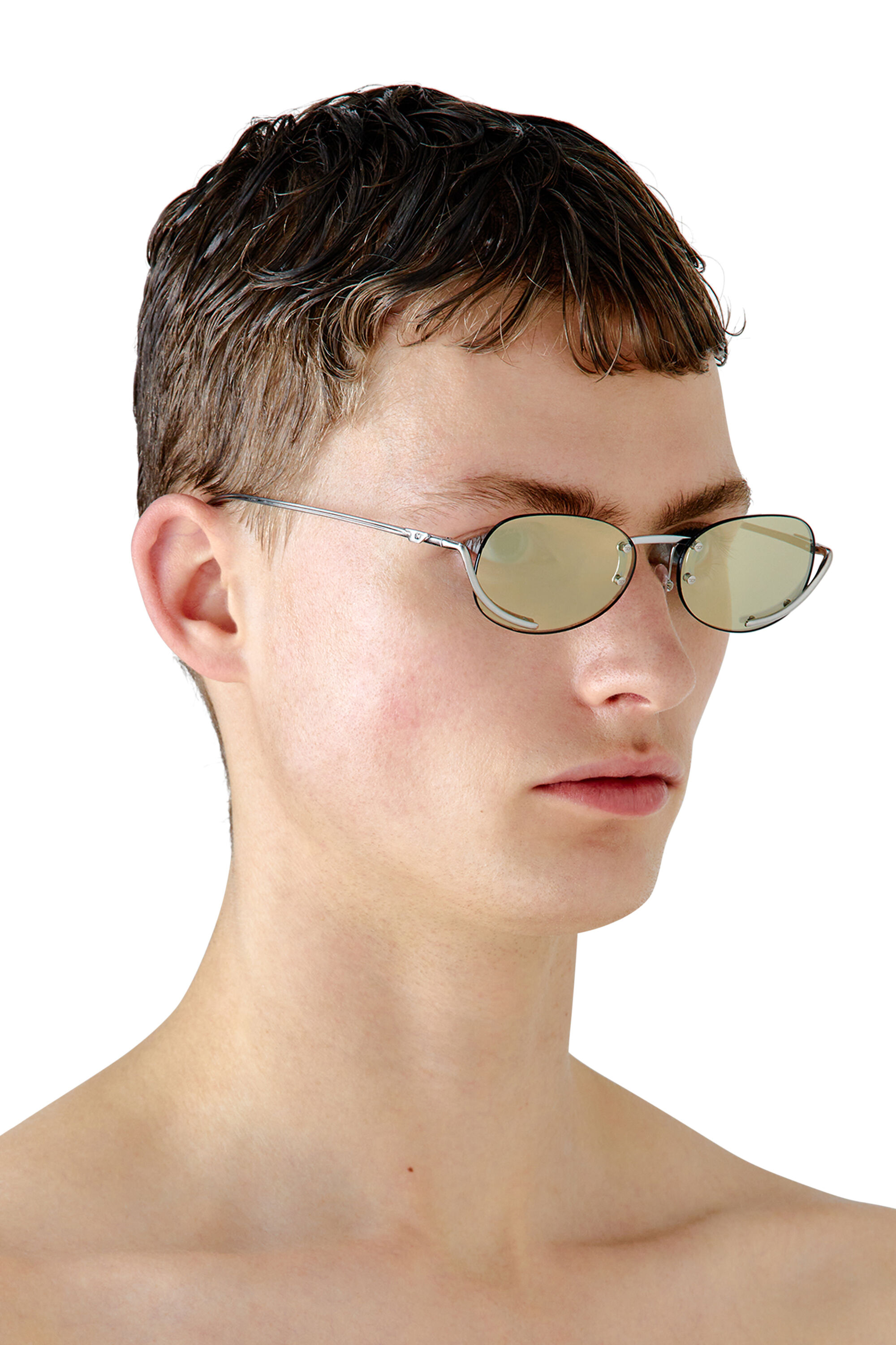 Diesel - 0DL1004, Unisex's Oval sunglasses in Yellow - 4