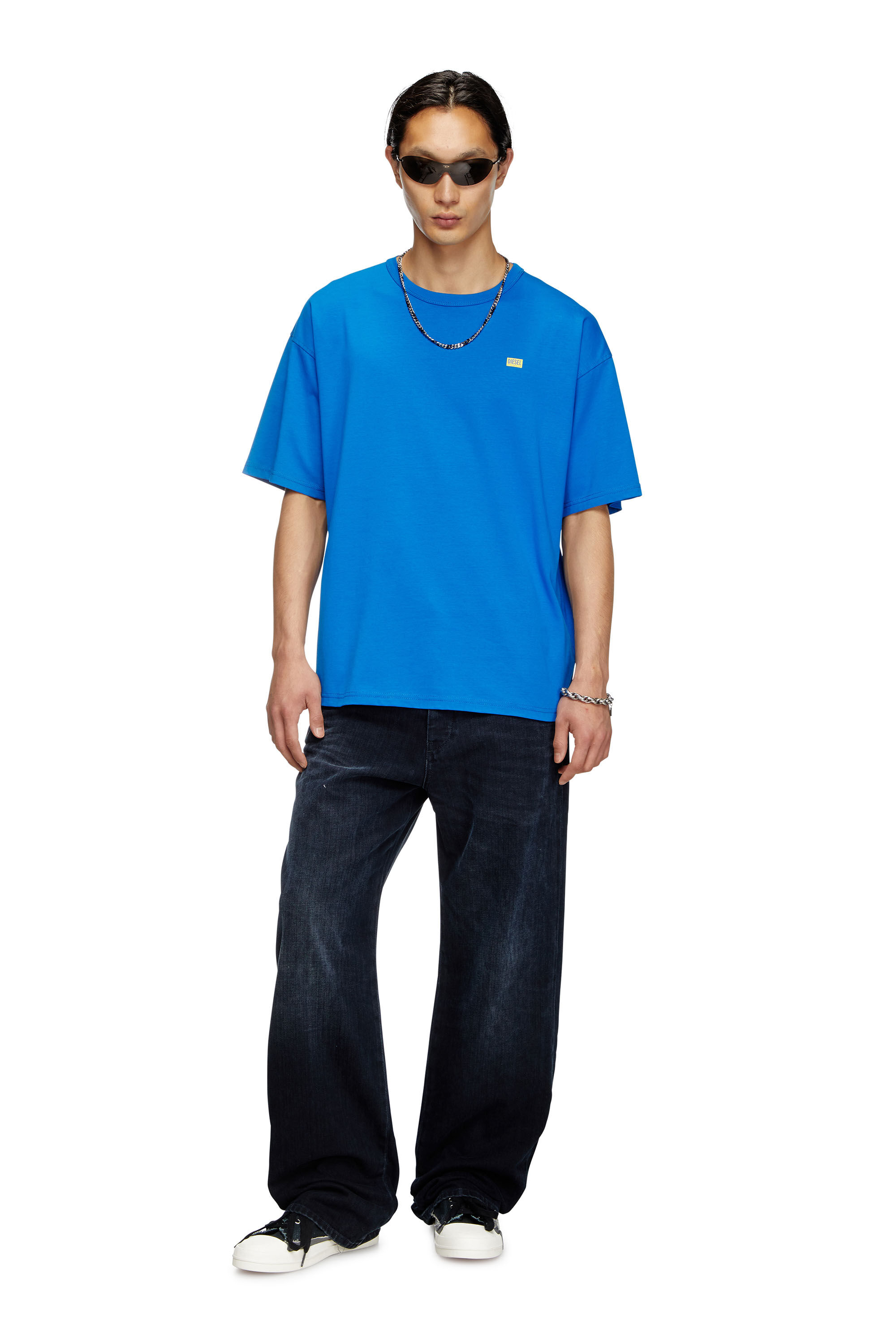 Tシャツ・カットソー Diesel Blue Cotton T-Boxt-R30 T-Shirt Men's T-shirt with small logo | Blue | Diesel