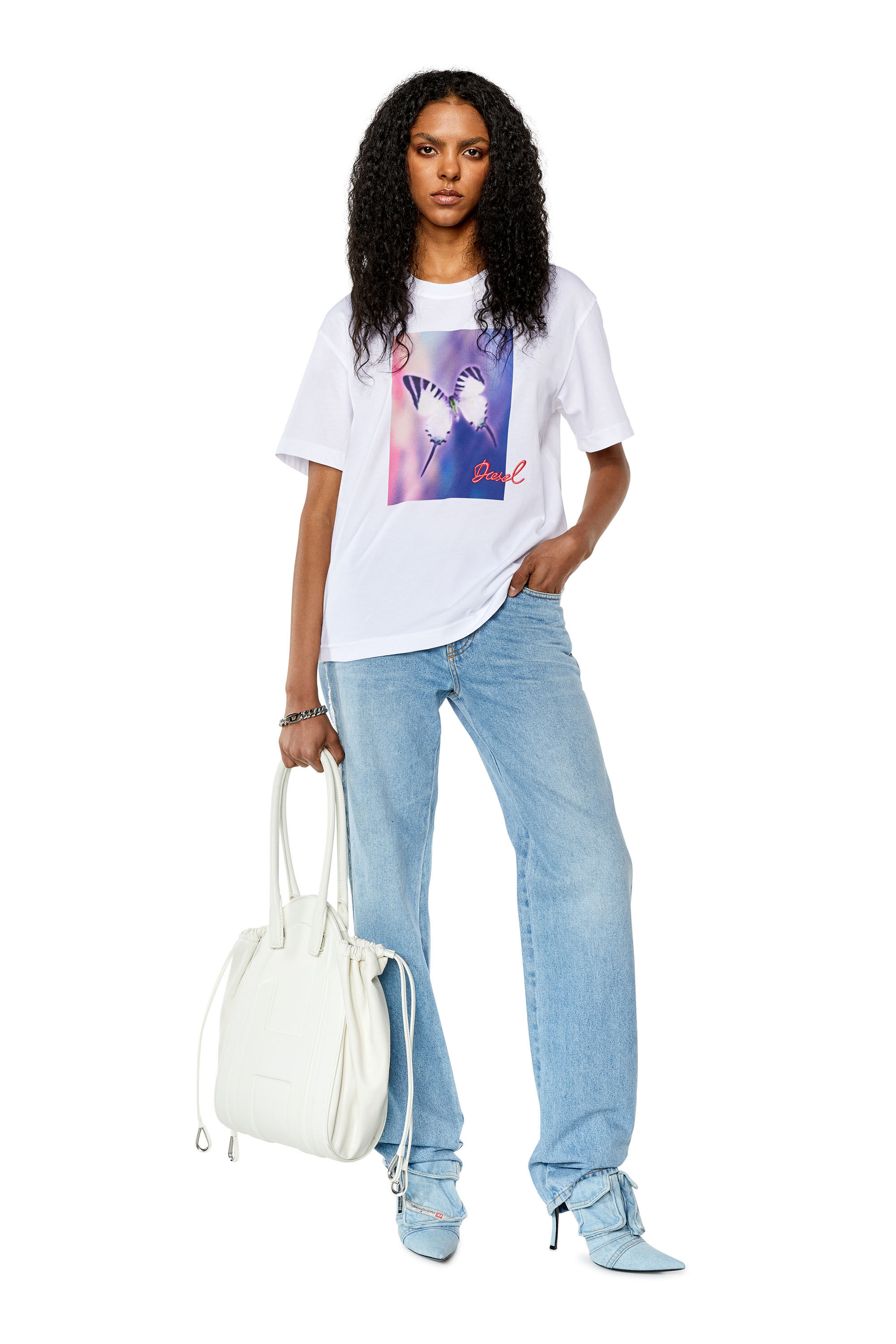 Women s T shirt with digital butterfly print T DANNY L1 Diesel