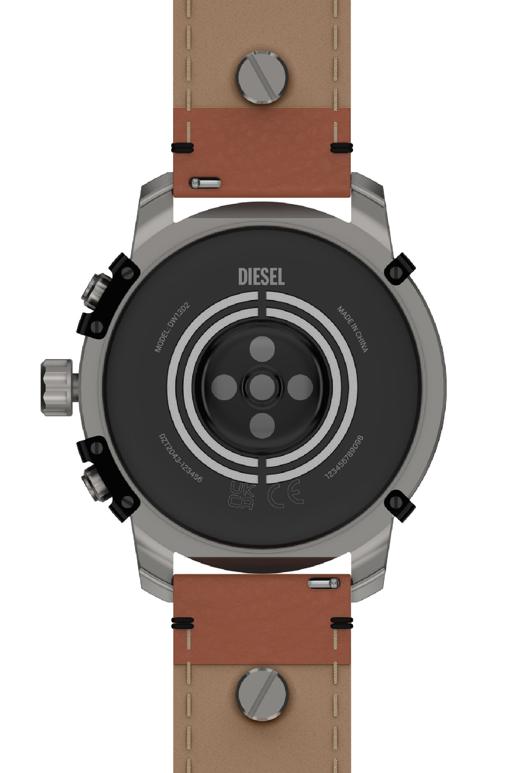 Diesel - DZT2043, Man's Griffed leather smartwatch in Brown - 4