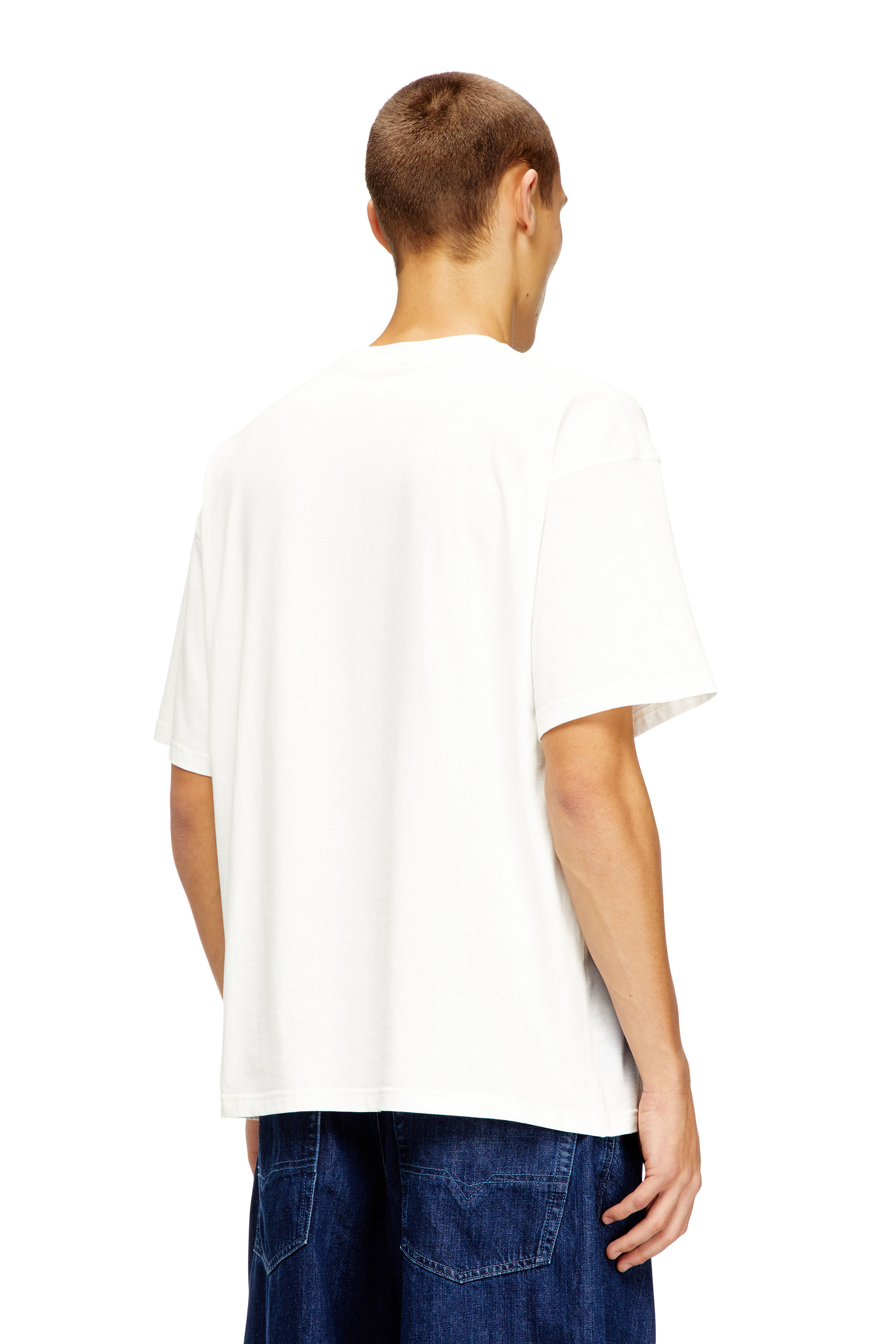 Diesel - T-BOXT-V13, Man's Relaxed cotton T-shirt with digital print in Blue/Orange - 4