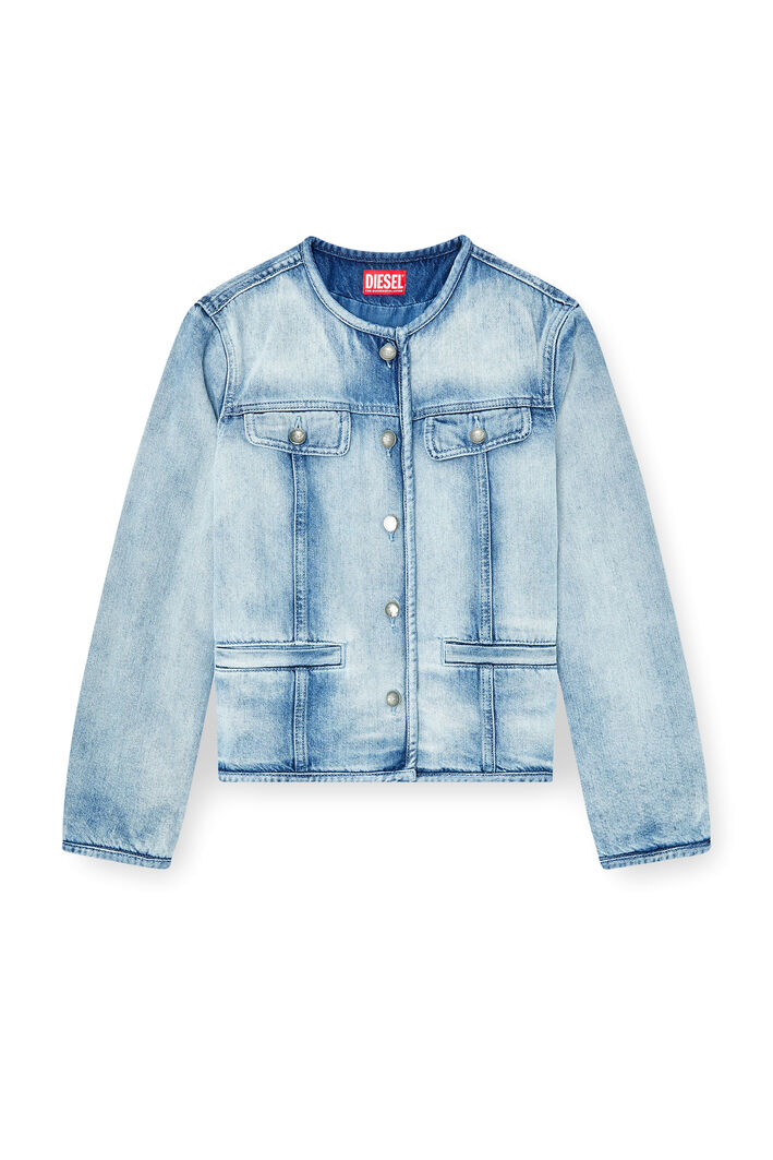 Diesel - DE-GRAFY-FSI1, Woman's Jacket in medium-light skeleton denim in Light Blue - 3