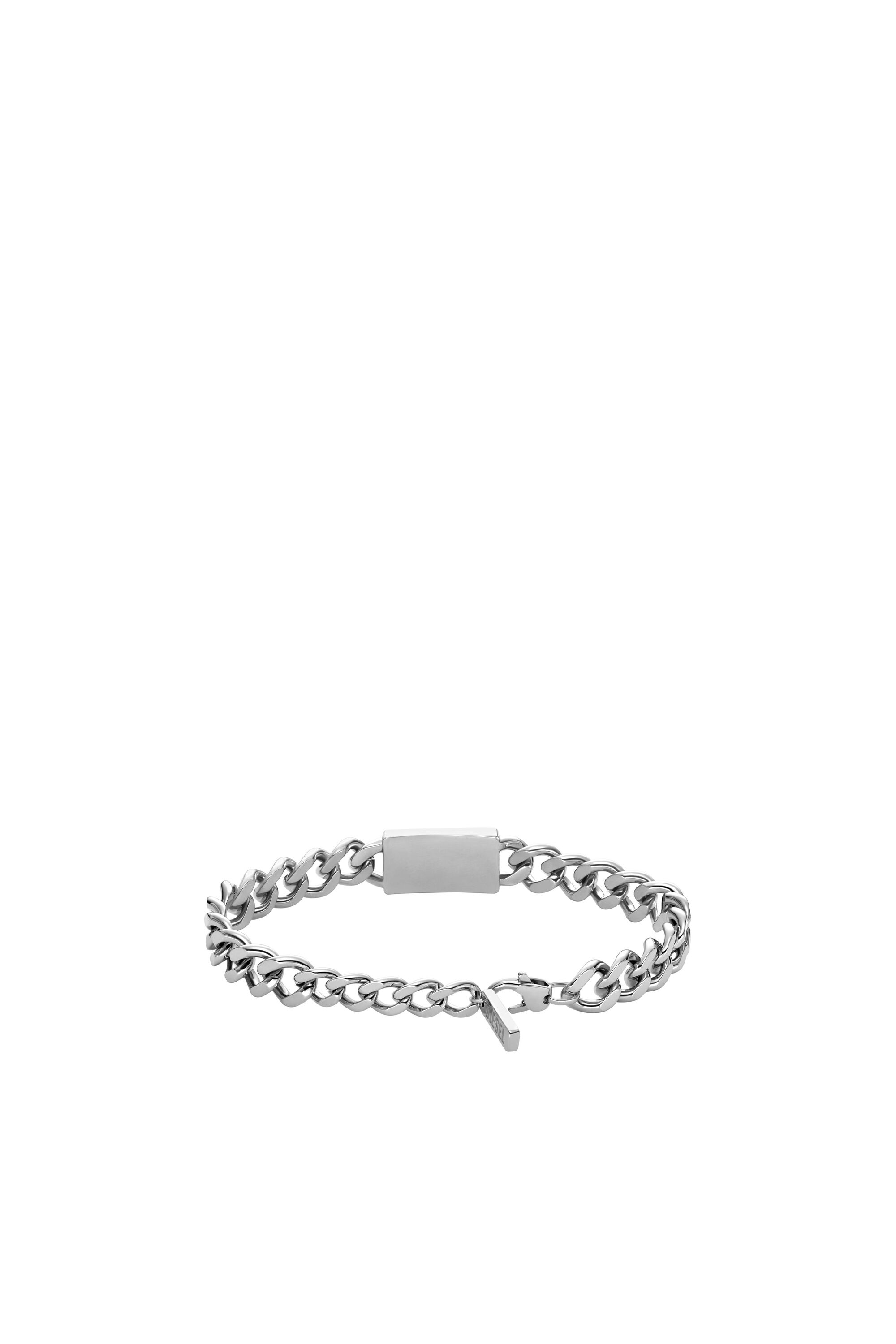 Diesel - DX1513, Unisex's Black agate id bracelet in Silver - 2