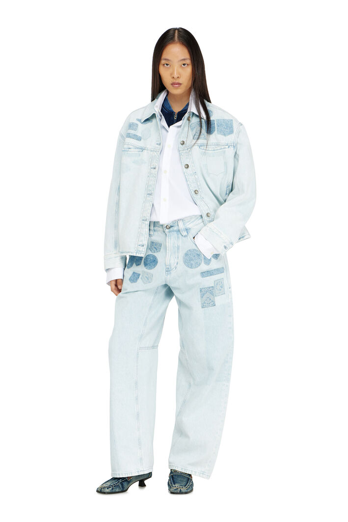 Diesel - D-RYMAVO-S, Unisex's Denim overshirt with patch effects in Light Blue - 2