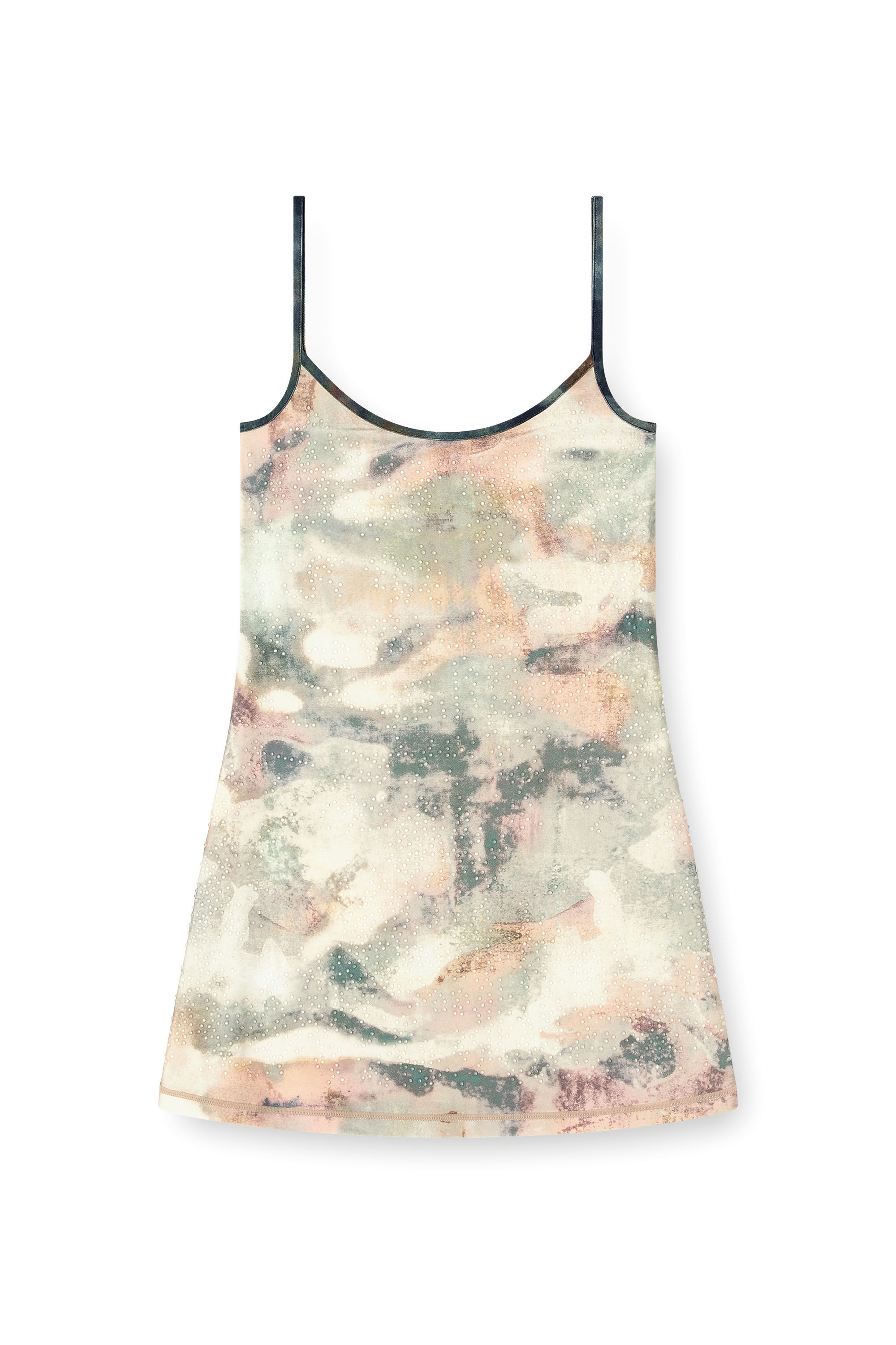 Diesel - D-LOOP, Woman's Mini dress in nylon with all-over camou e crystal details in null - 2