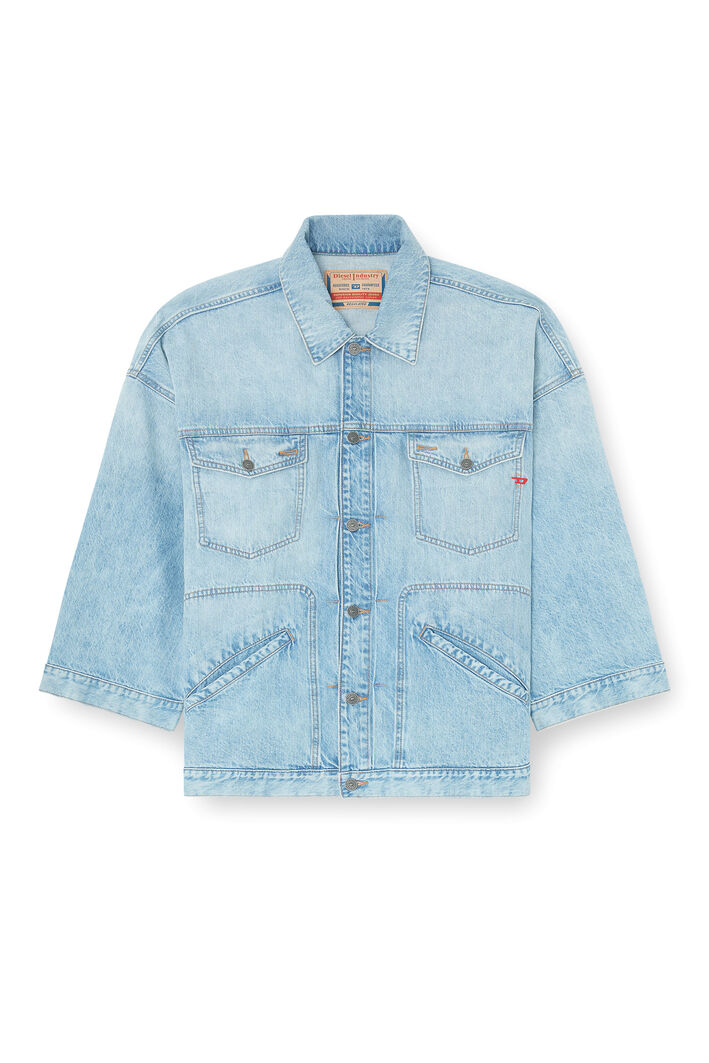 Diesel - DE-LIN, Woman's Oversized denim workwear jacket in Light Blue - 3