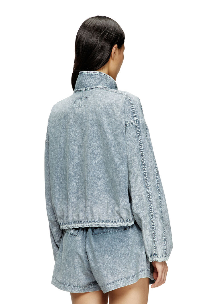 Diesel - G-LEAM-R1, Woman's Cropped jacket in recycled nylon Taslan in Light Blue - 4