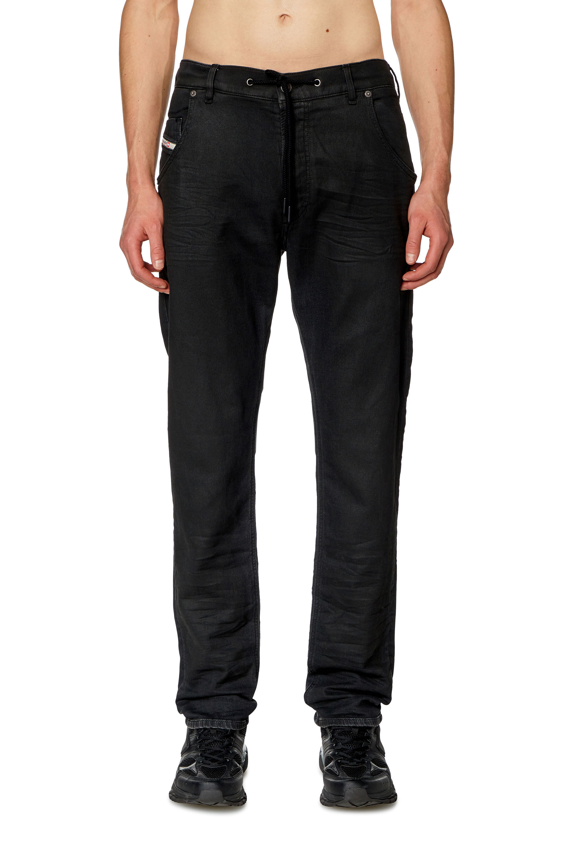 Diesel - Man Tapered 2030 D-Krooley Joggjeans® 068HU, Black/Dark grey - Image 3