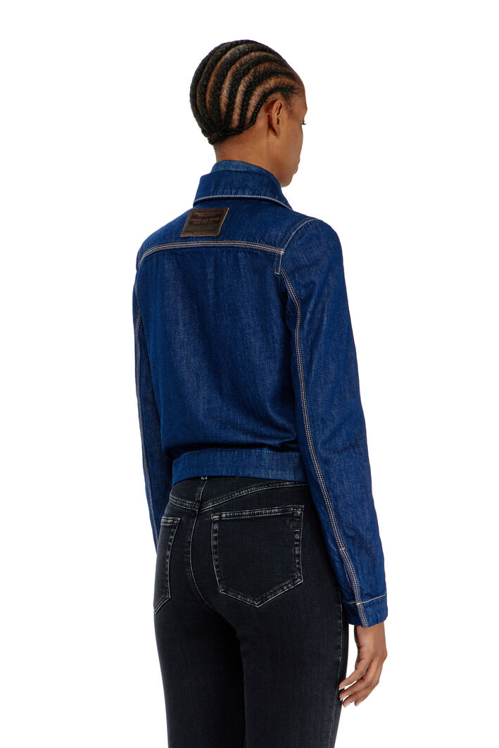 Diesel - DE-CORB, Woman's Coach jacket in rinse denim in Dark Blue - 4
