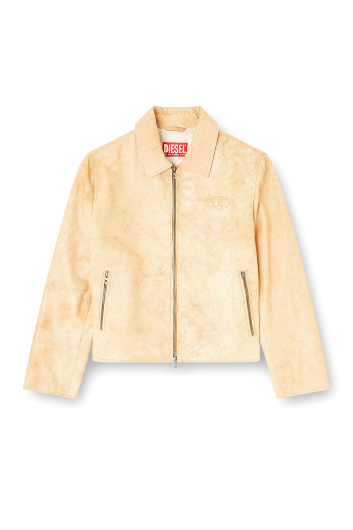 Diesel - L-AMAR-A-FEM-S1, Woman's Coach jacket in treated leather in Beige - 3