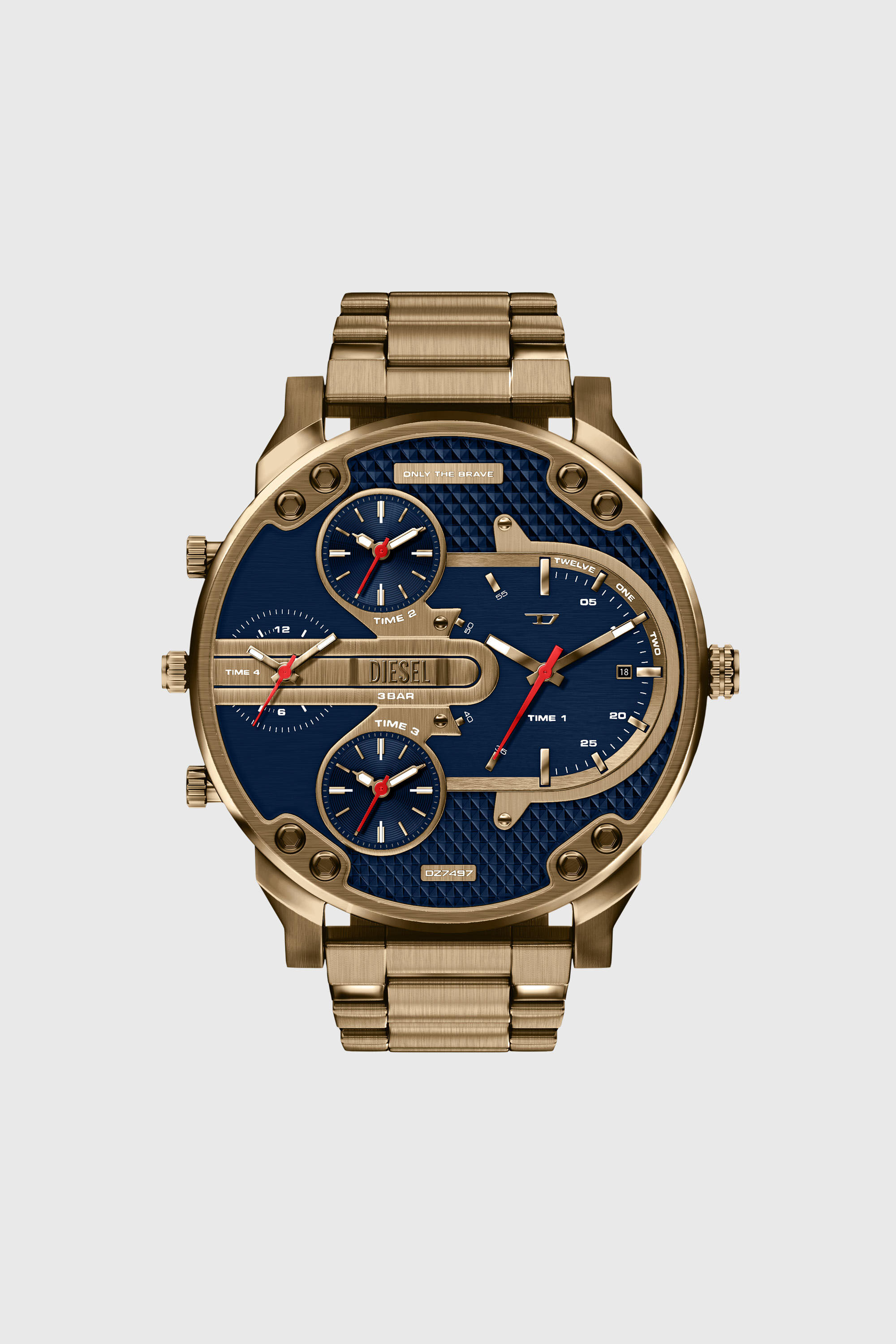 Diesel - DZ7497 WATCH, Man's Mr. Daddy Slim date antique gold-tone stainless steel watch in Gold - 1