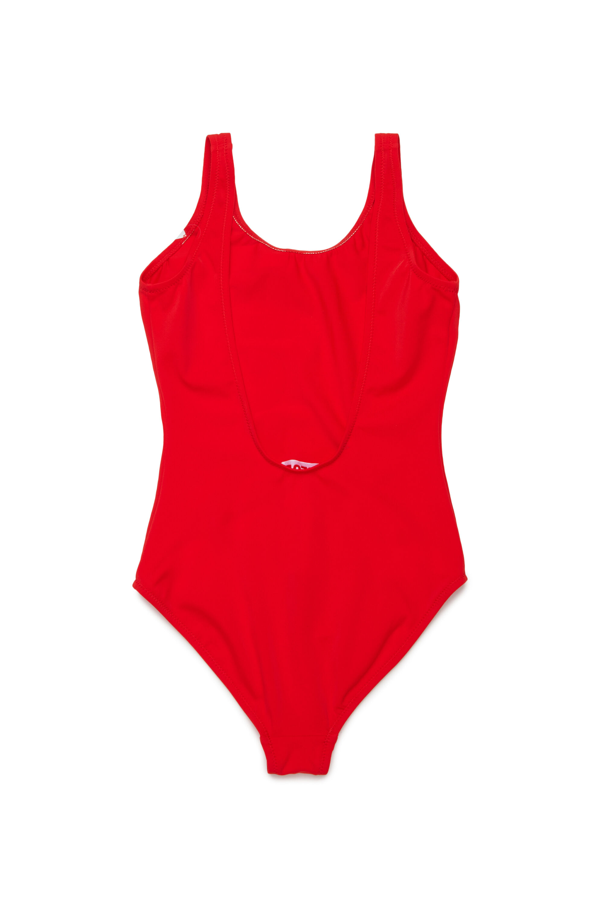 Diesel - MIDELY, Woman's Swimsuit in solid colour with maxi logo in Red - 2