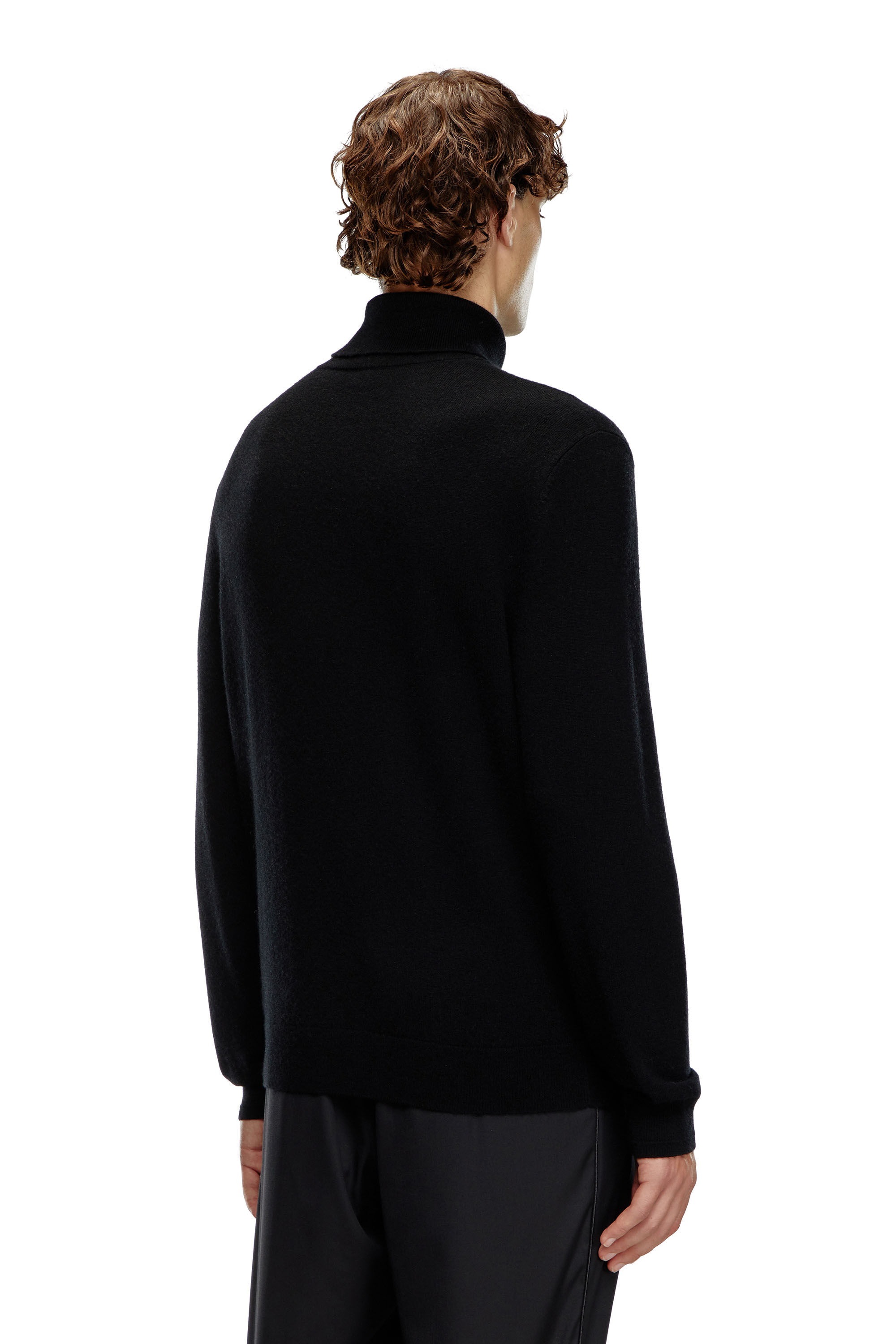 Diesel - K-VIERI-TN, Man's Turtleneck jumper in wool and cashmere in Black - 4