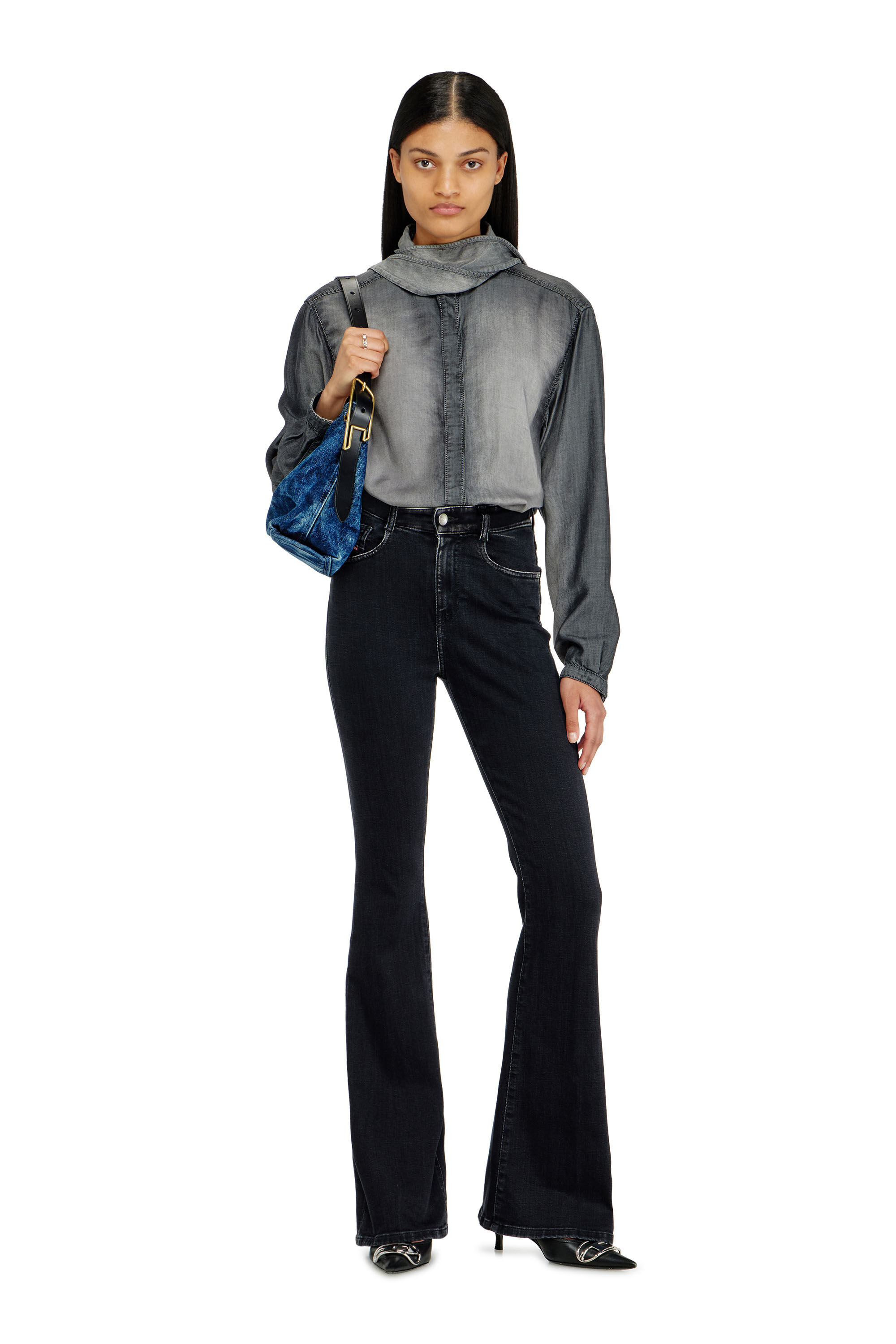 Diesel - D-LINE HOBO S, Woman's D-Line-Denim shoulder bag in Medium blue - 1