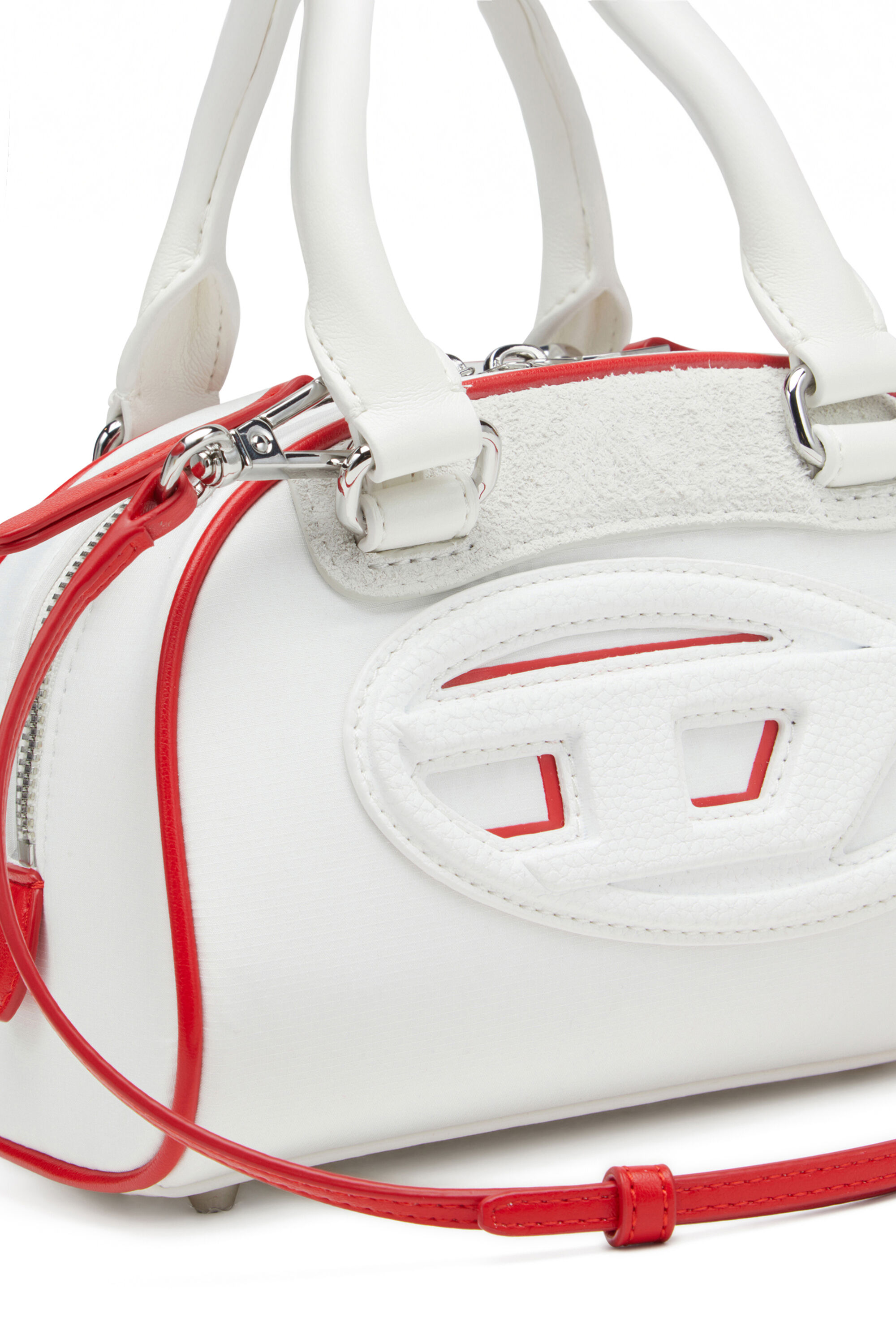 Diesel - 1DR DOME CROSSBODY, Woman's Colour-block mini bowling bag in White - 2