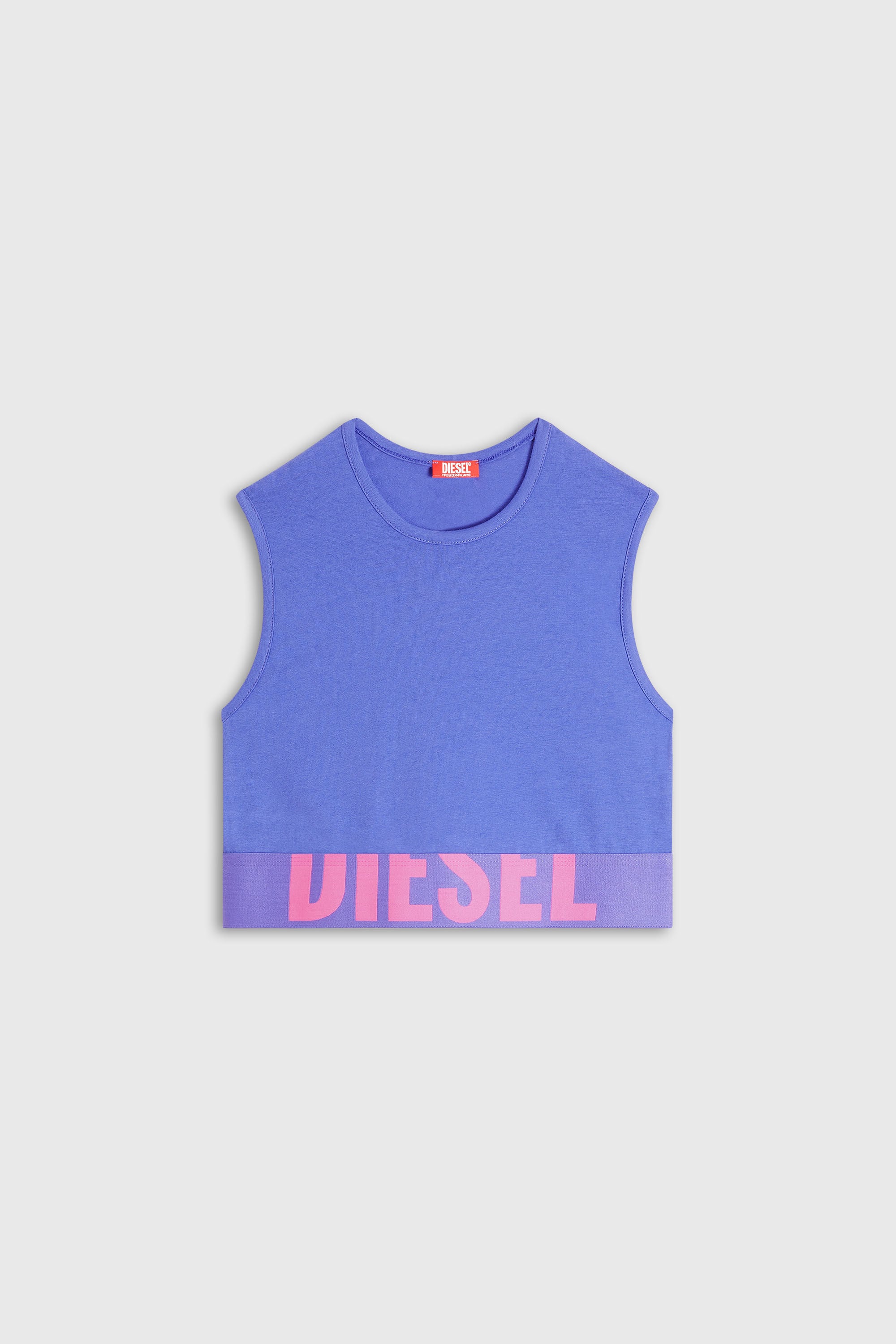 Diesel - ADA-D-POP, Woman's Cropped tank top with cut-off logo in Violet - 2