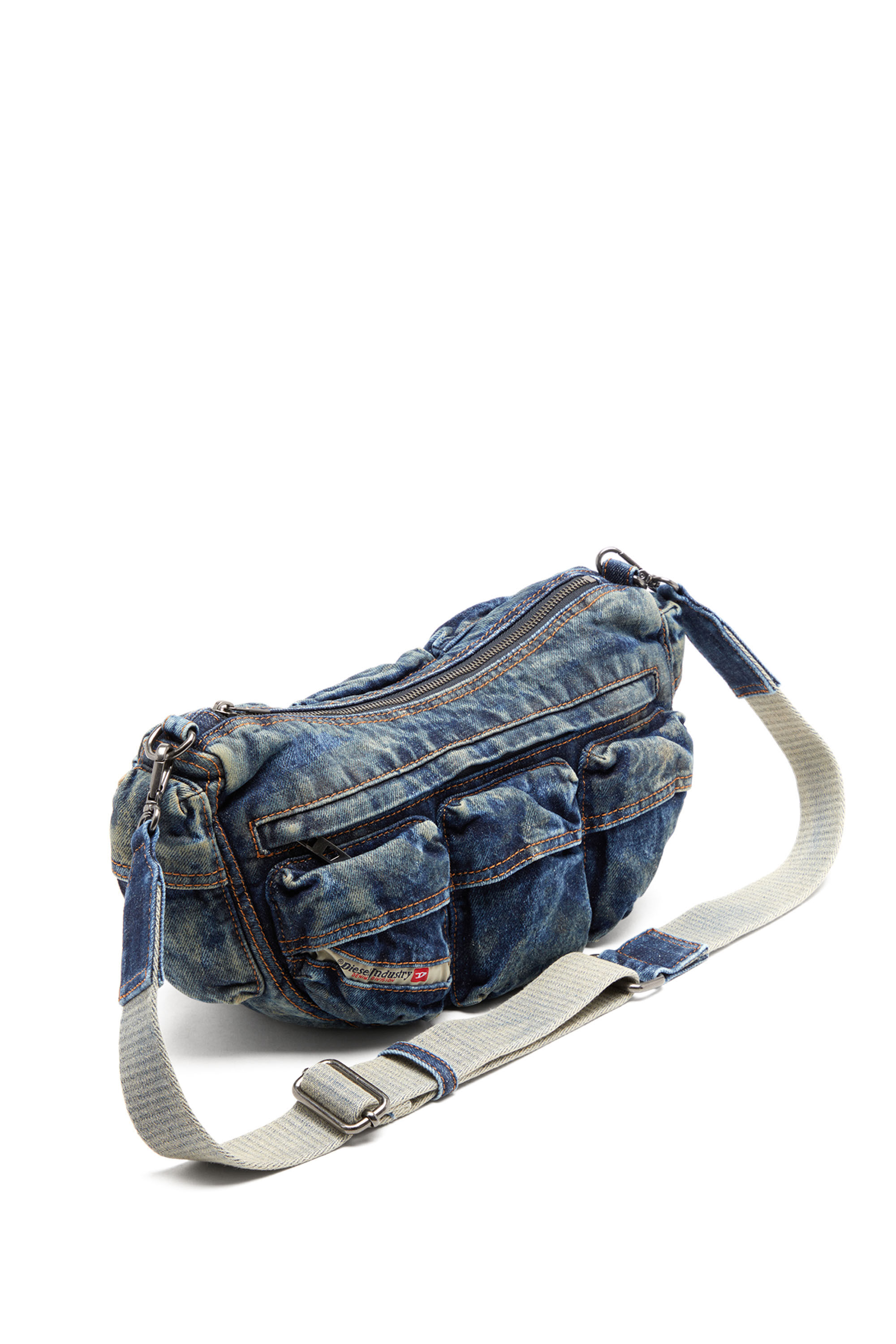 Diesel - RE-EDITION TRAVEL 3000 SHOULDER BAG X, Blue - Image 2