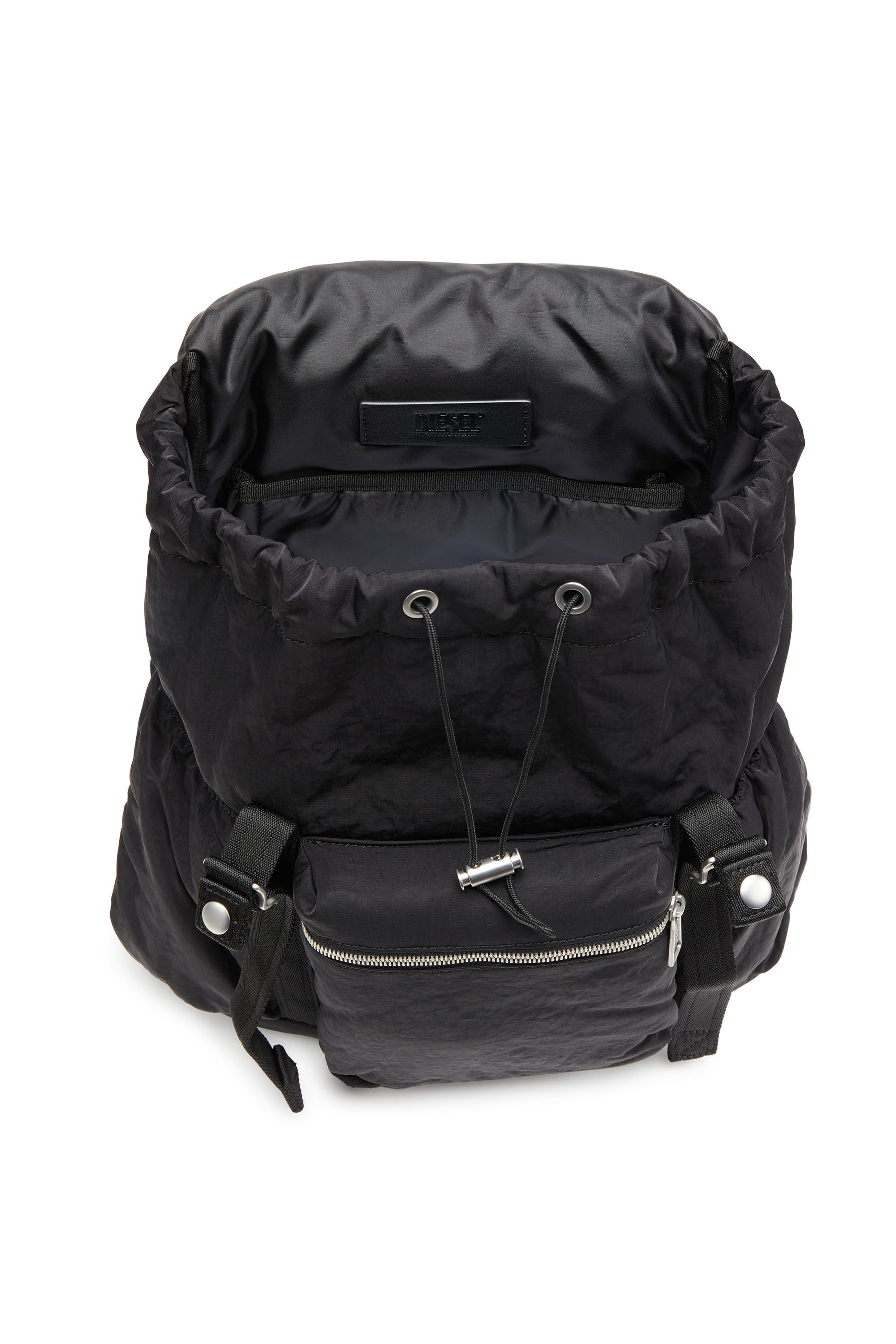 Diesel - LOGOS BACKPACK L, Unisex's Logos L-Large backpack in recycled nylon in Black - 2