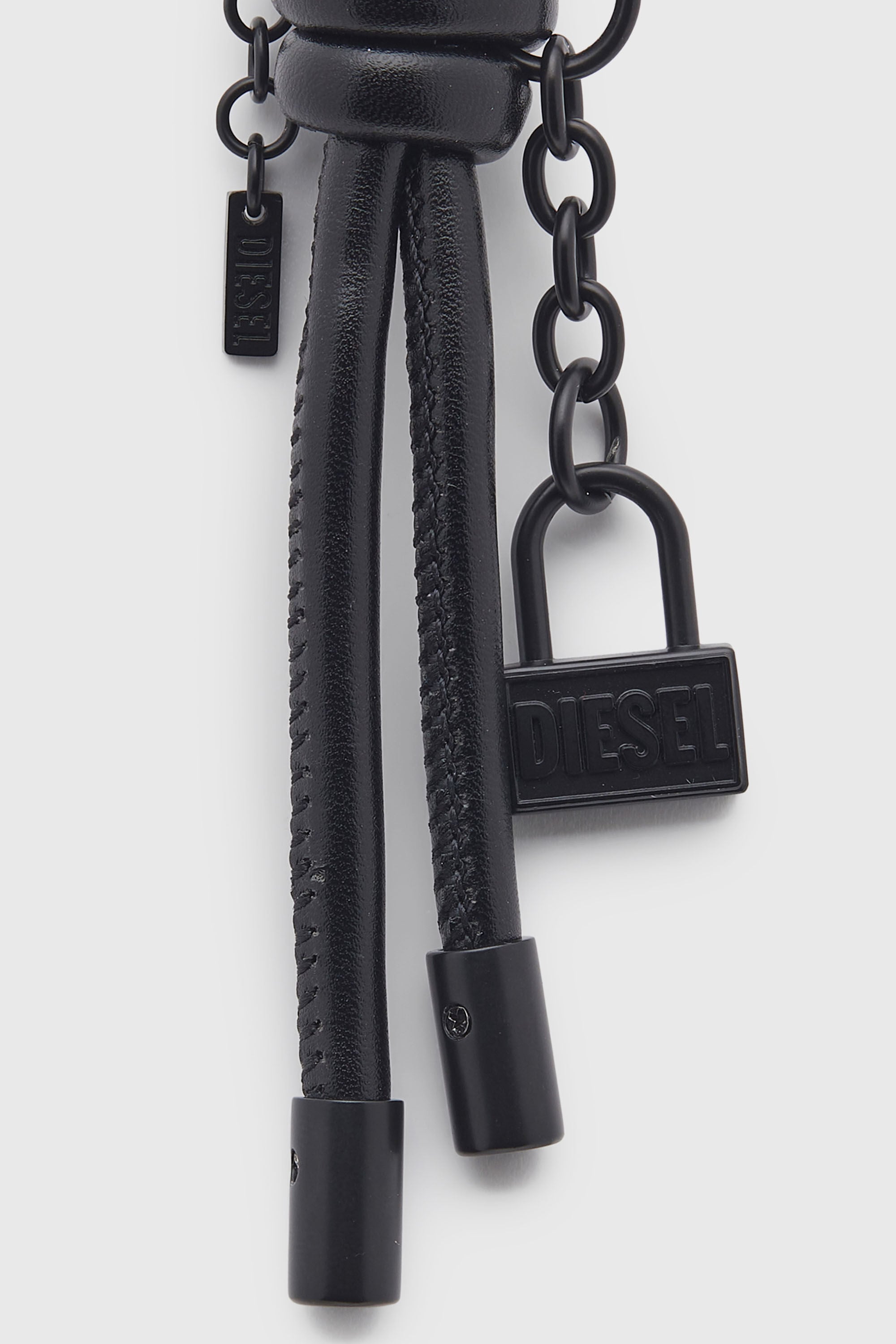 Diesel - CHARM-LOCK II, Man's Metal keyring/charm with Diesel padlock detail in Black - 3