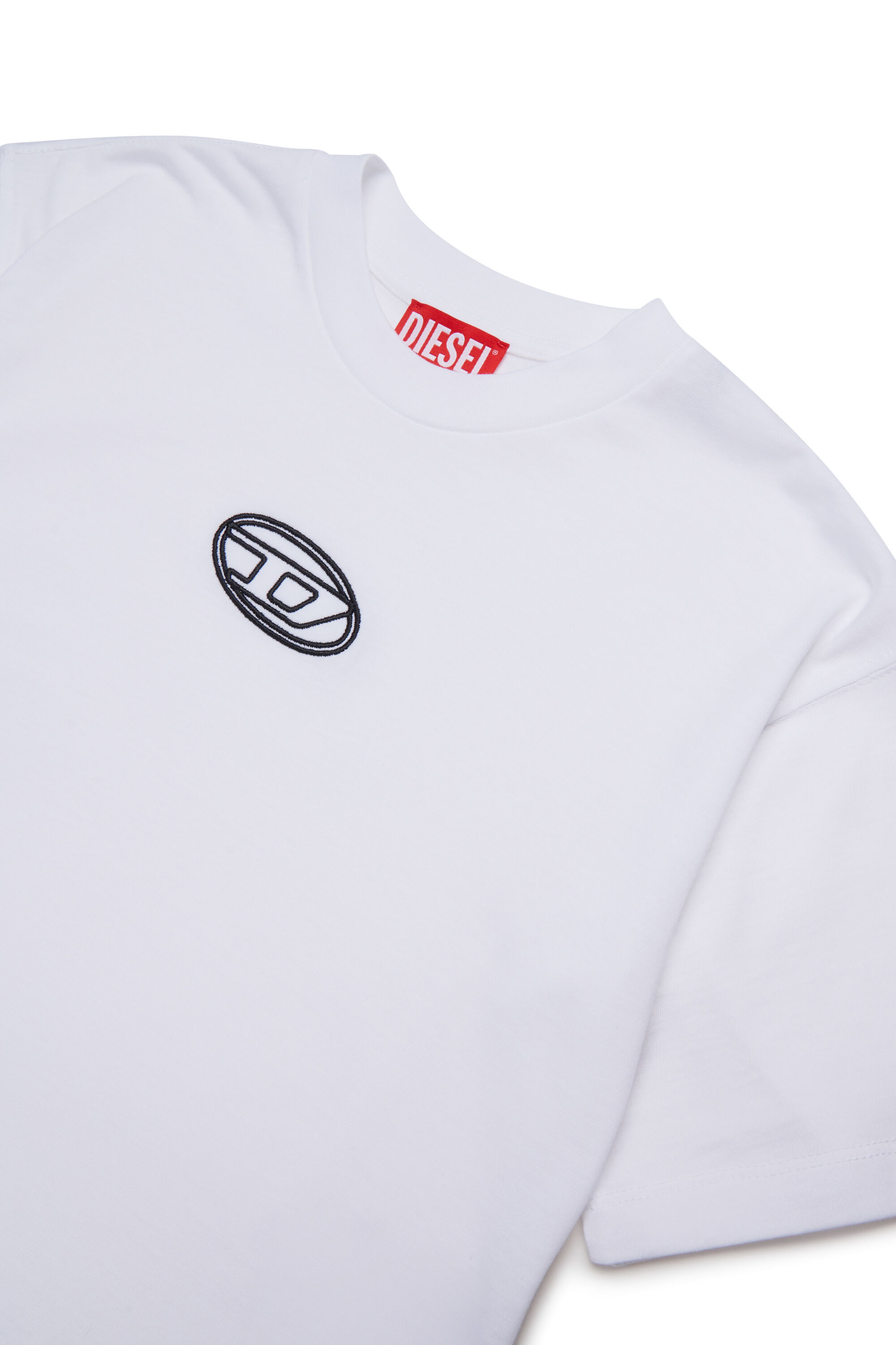 Diesel - TIXAN, Woman's Cotton T-shirt with central logo in White - 3