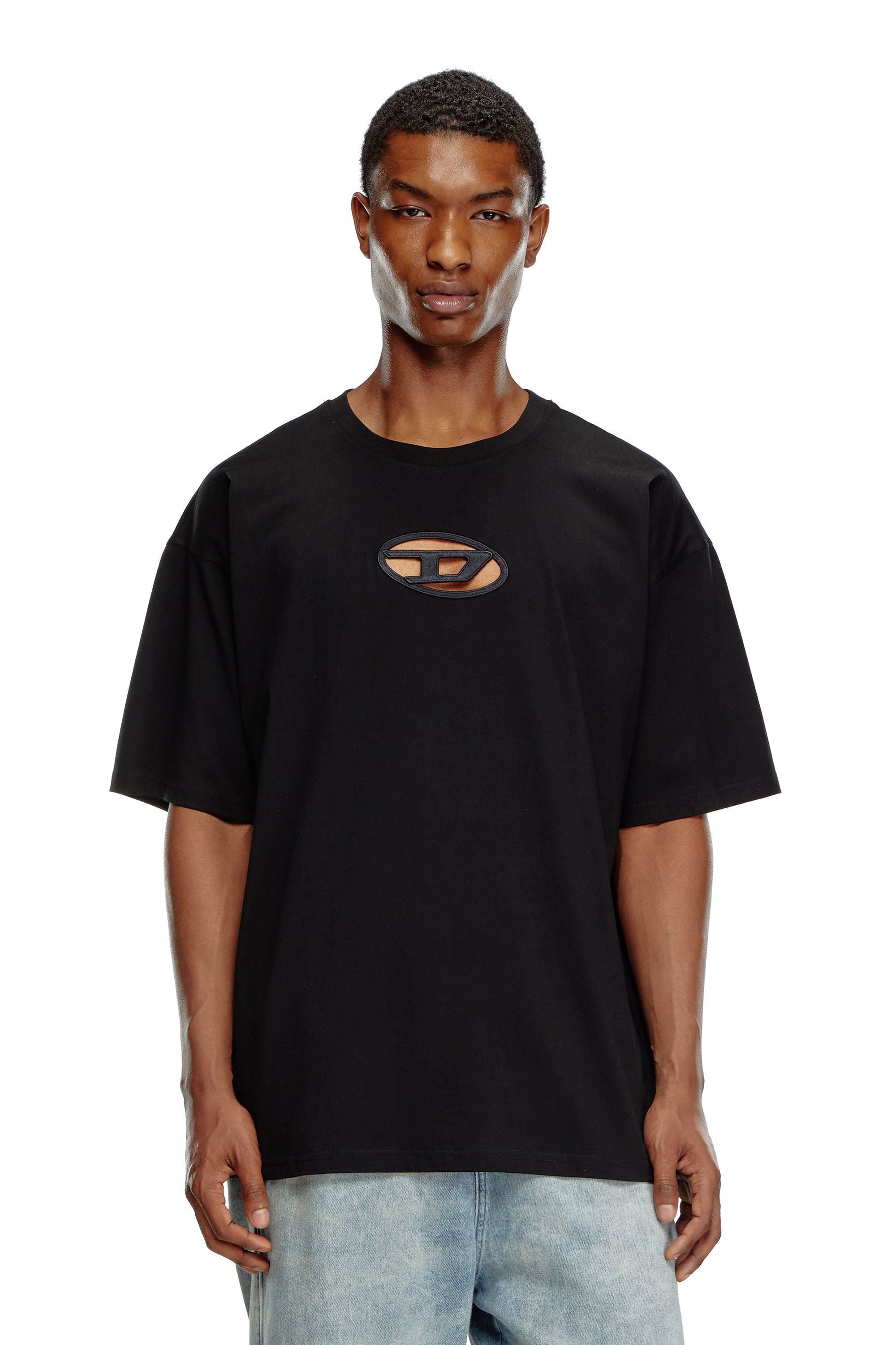 Diesel - T-BOXT-OD, Unisex T-shirt with embroidered Oval D in Black - Image 3