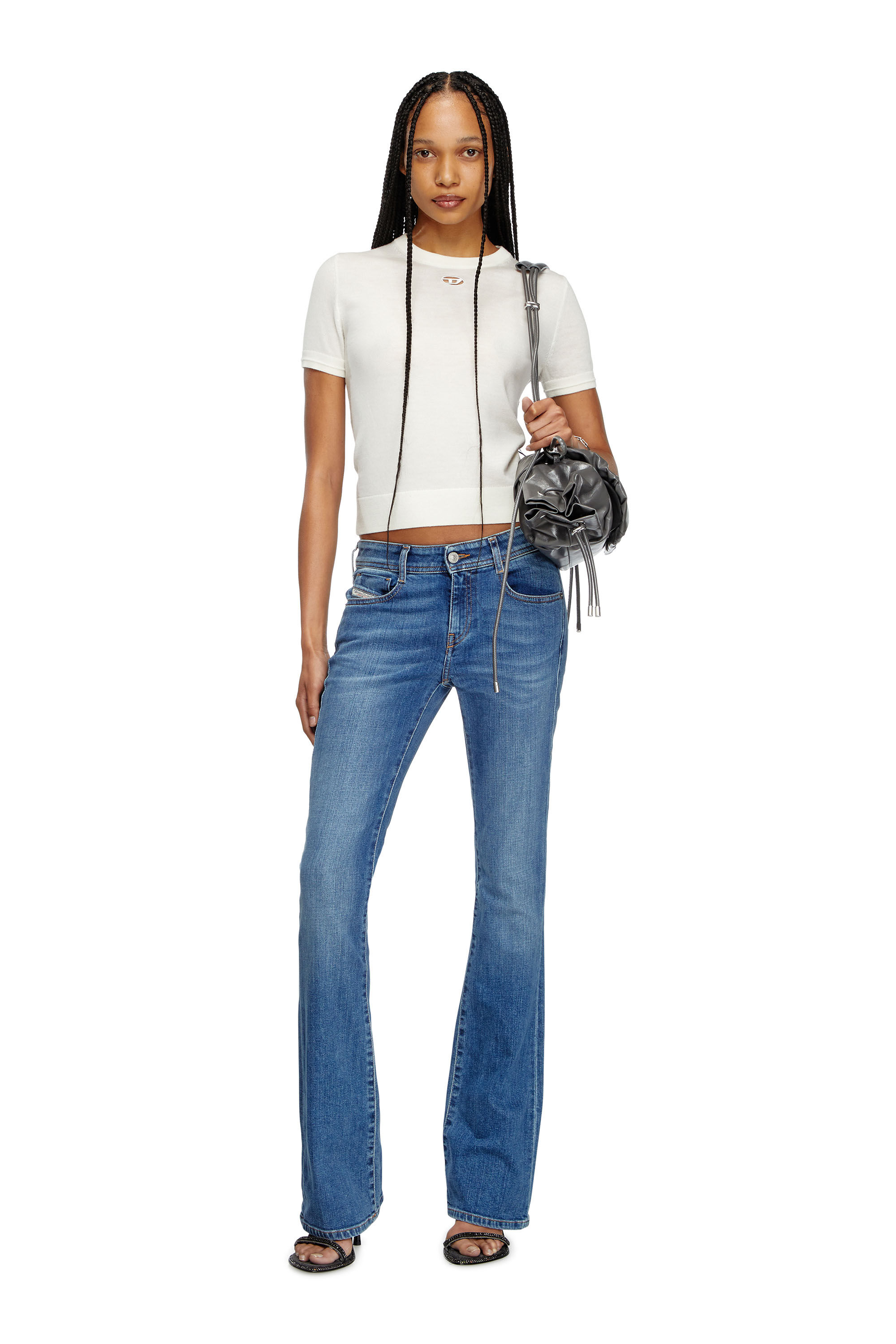 DIESEL 1969 Dエヒ フツカット シンス 1969DEBBEYA1100309L02 01 Women's Bootcut Jeans | Black/Dark grey | Diesel 1969 D-Ebbey