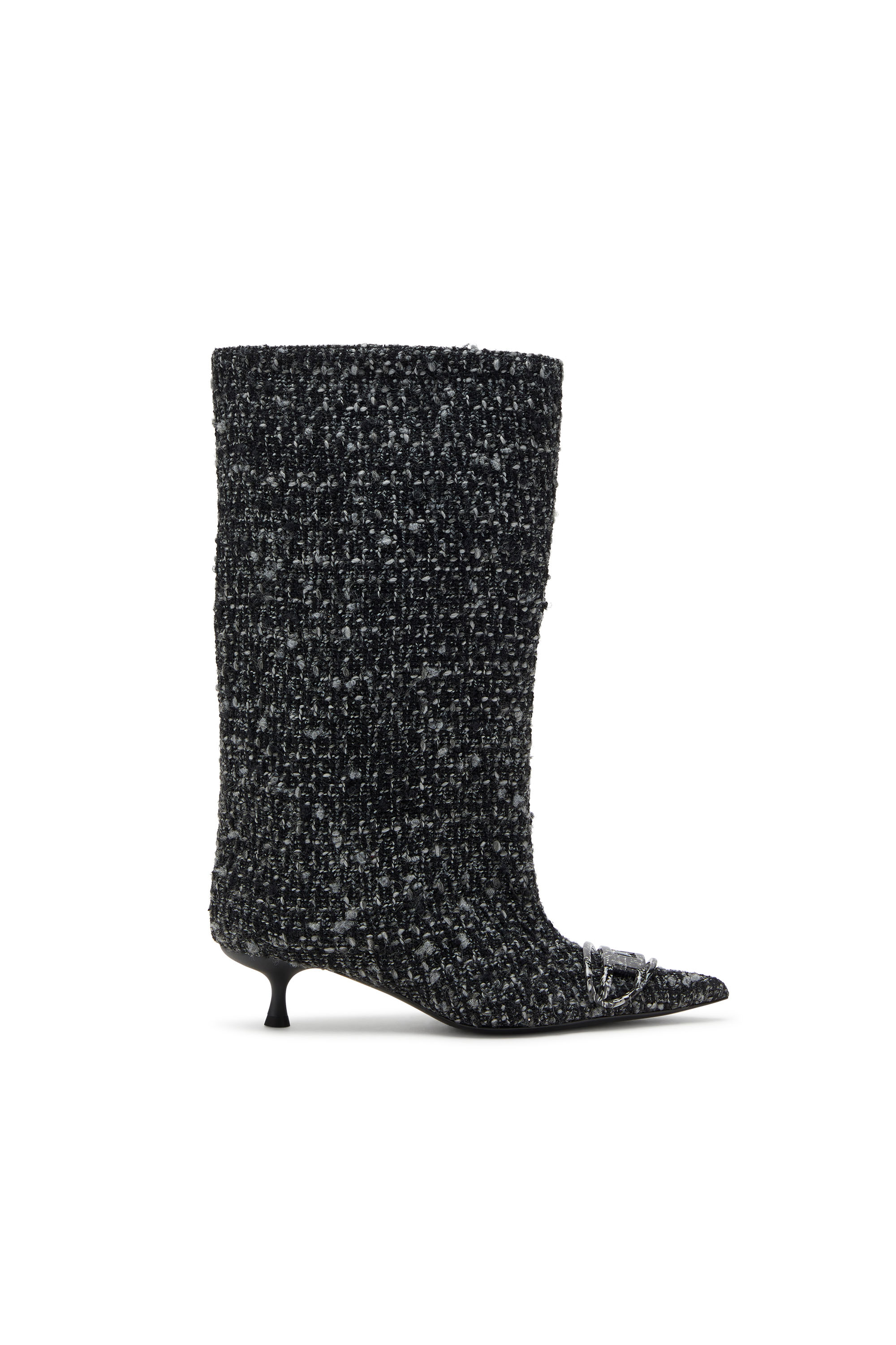 Diesel - D-VENUS 40 KB TUBE, Woman's D-Venus-Bouclé  knee-high boots in Black - 1