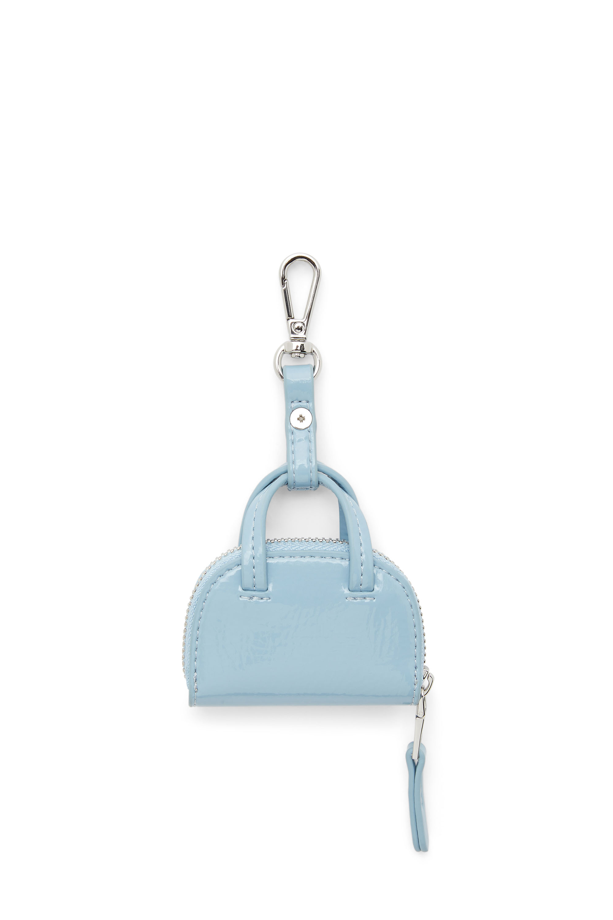 Diesel - 1DR DOME CHARMS, Woman's Bag charm in glossy, crinkled naplak in Azure - 2