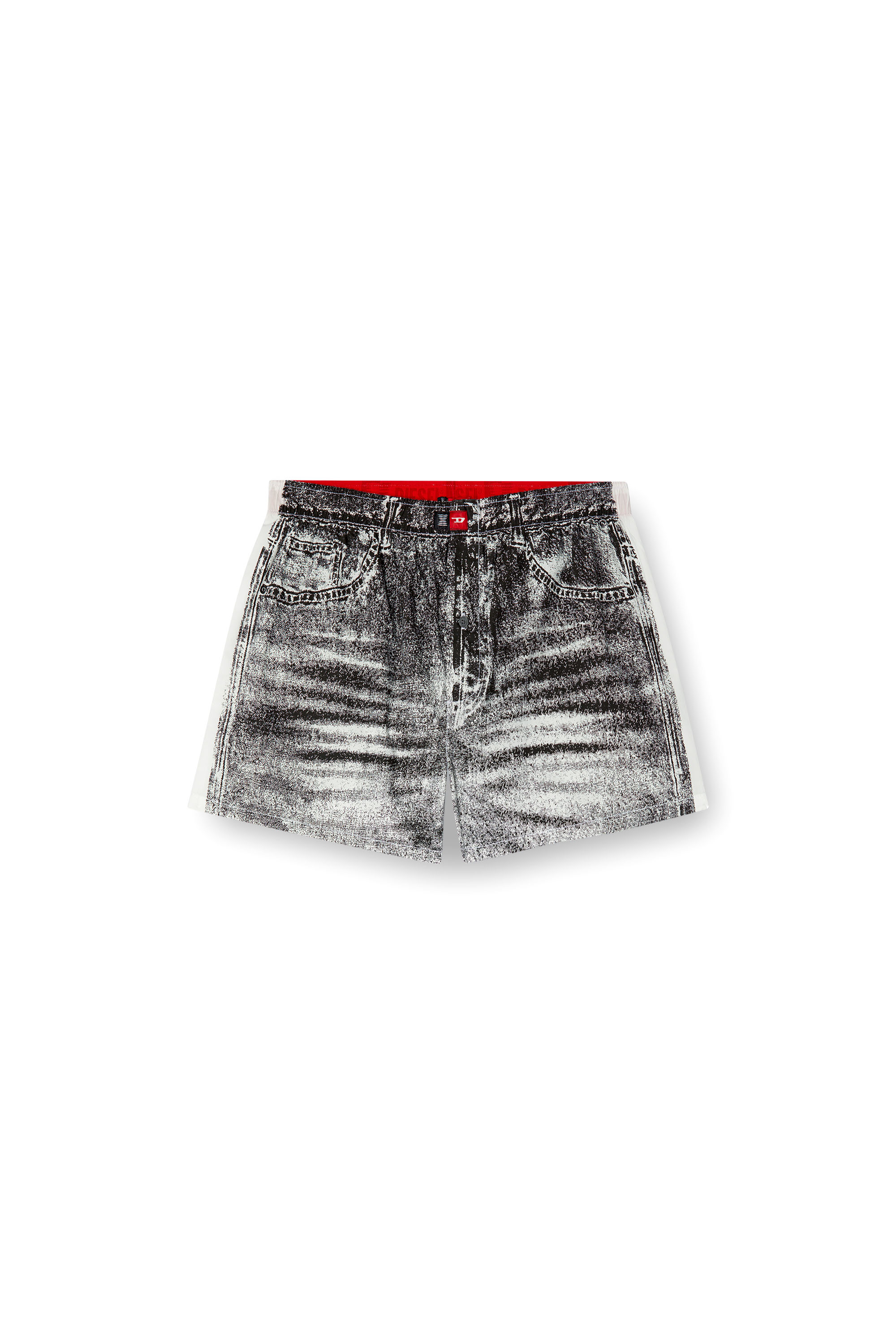 Diesel - TROMPE-BOXERS, Man's Cotton poplin boxers with denim look in Dark grey - 4