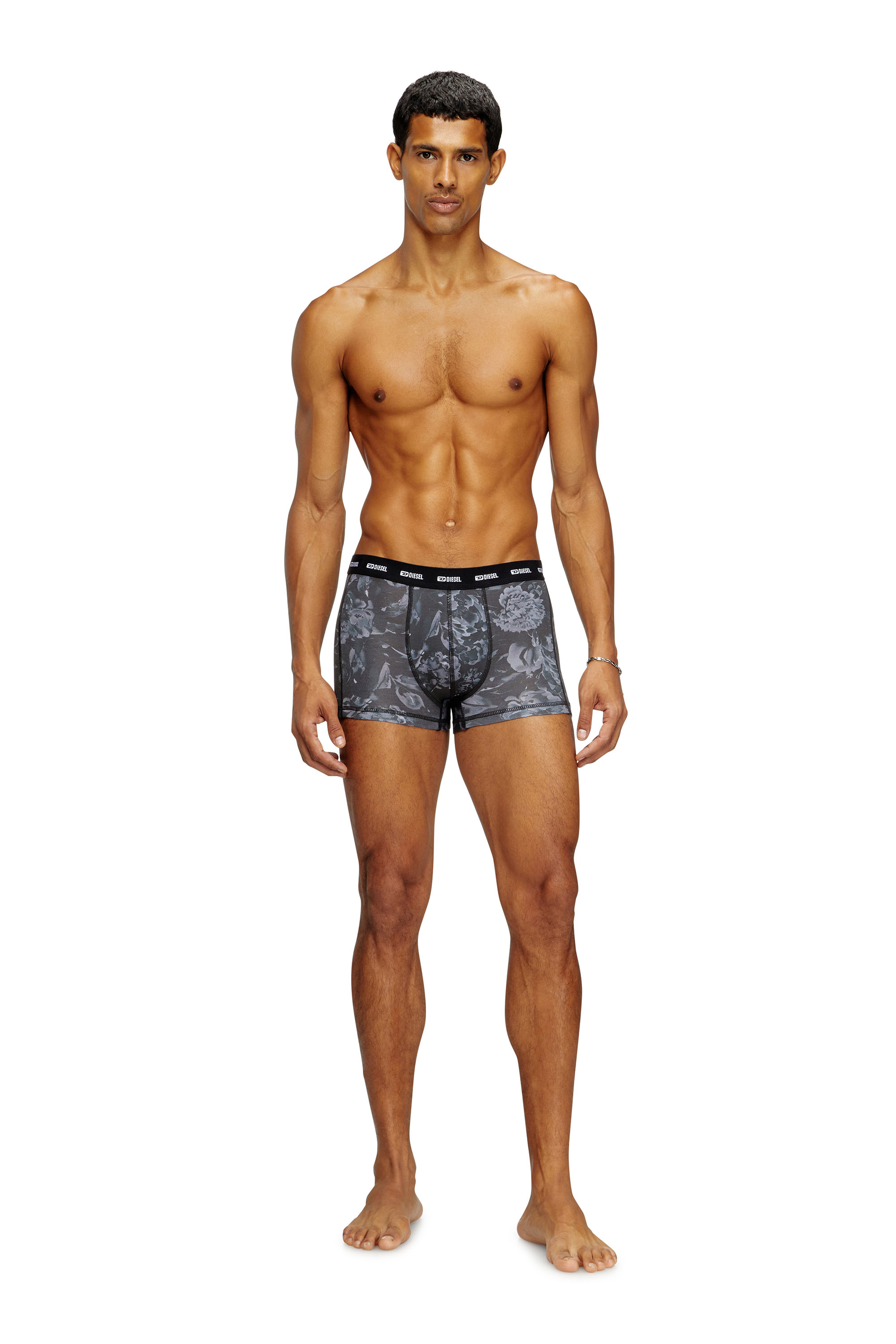 Diesel - DAMIEN-UTLT, Man's Boxer briefs with Flower print in Grey - 3