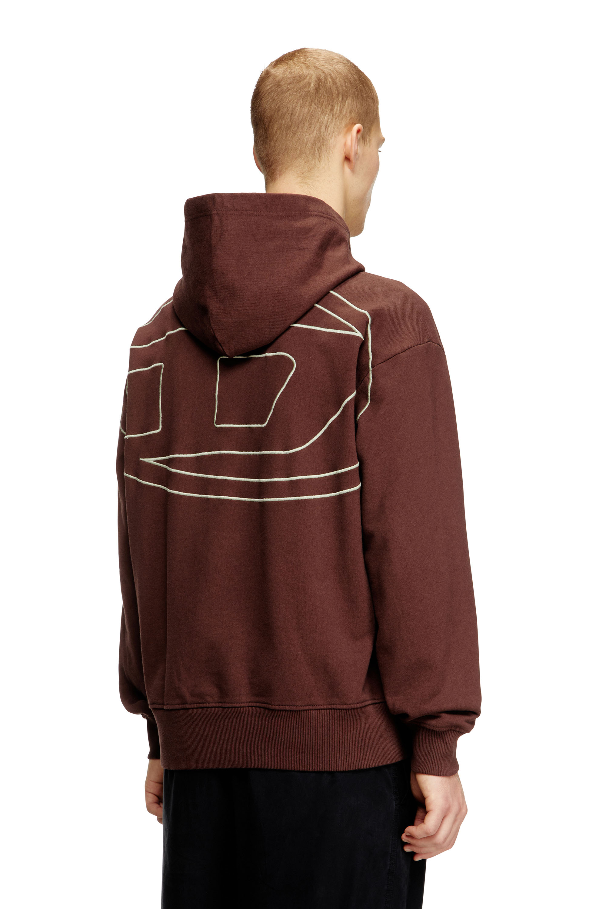 Diesel - S-MACS-HOOD-MEGOVAL-D, Man's Hoodie with logo embroidery in null - 3
