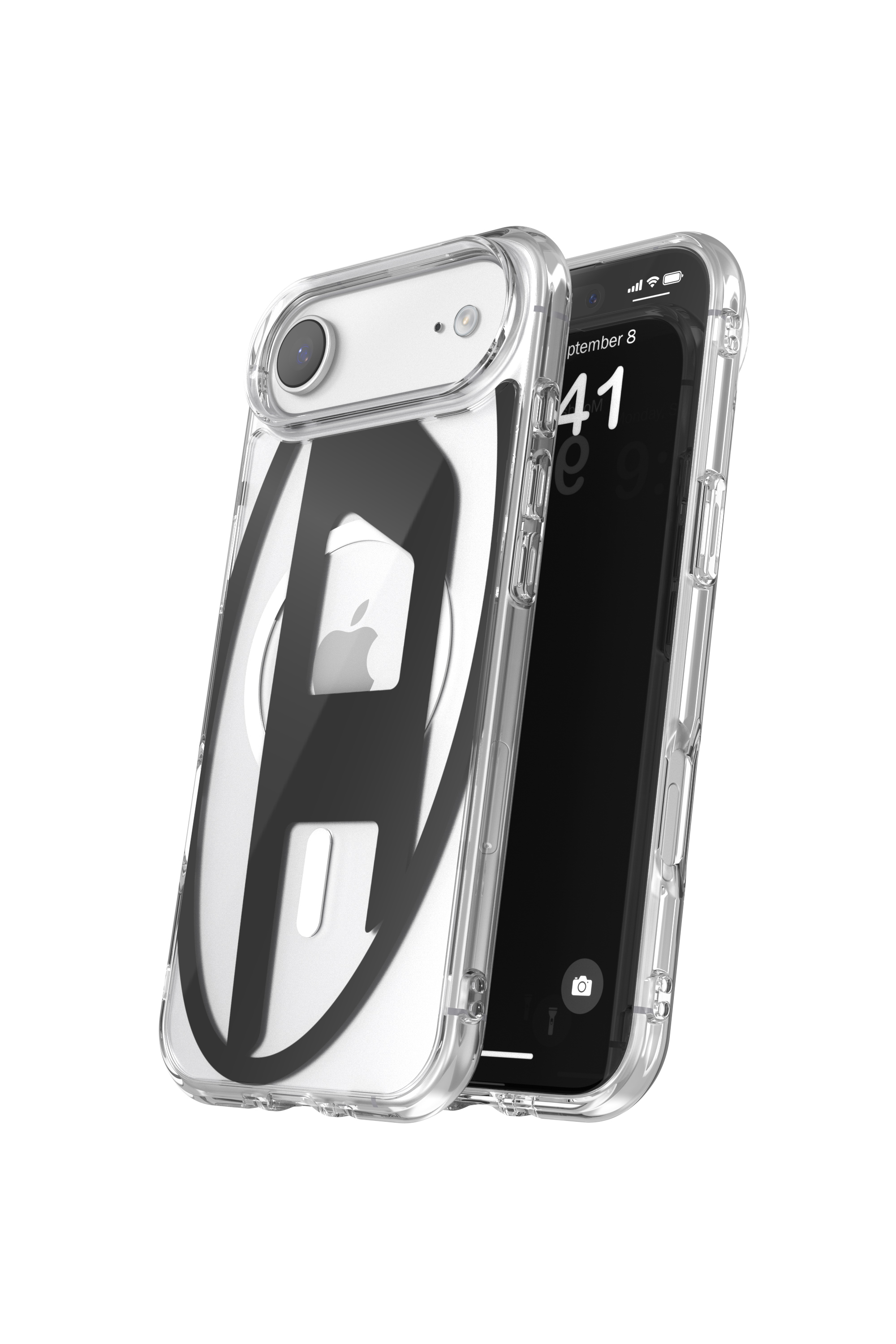 Diesel - 60416 AOP CASE, Unisex's Oval D metallic case with magsafe for iPhone 17 Air in Black - 3