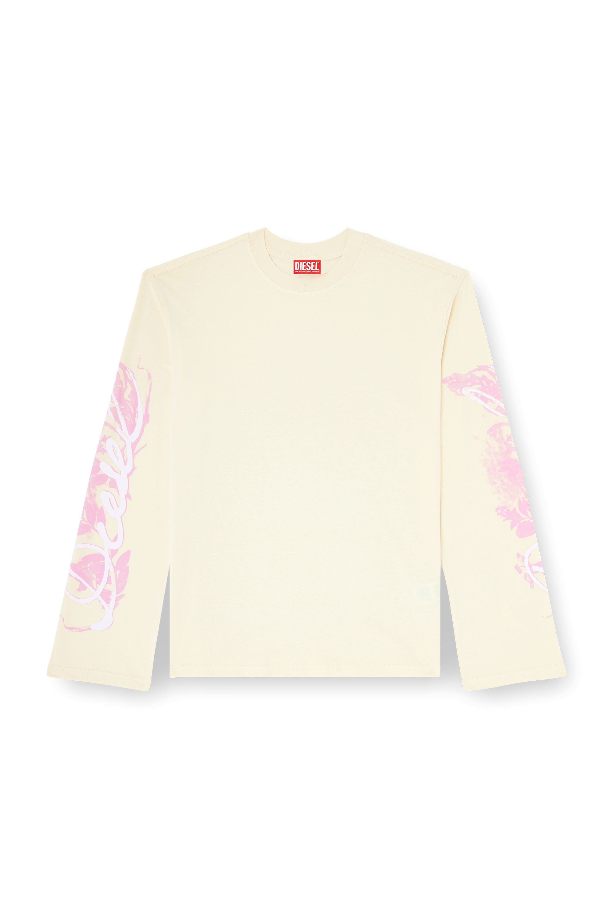 Diesel - T-HILARY-LS-AA3, Woman's Long-sleeve T-shirt with graphic prints and crystals in White - 3