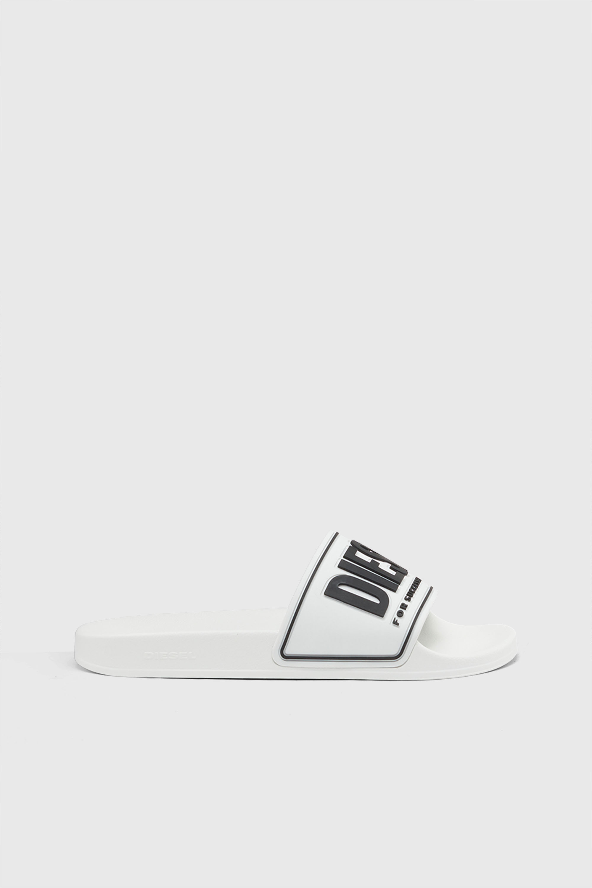 Diesel - SA-MAYEMI CC W, Woman's Sa-Mayemi-Rubber slides with embossed logo in White - 1