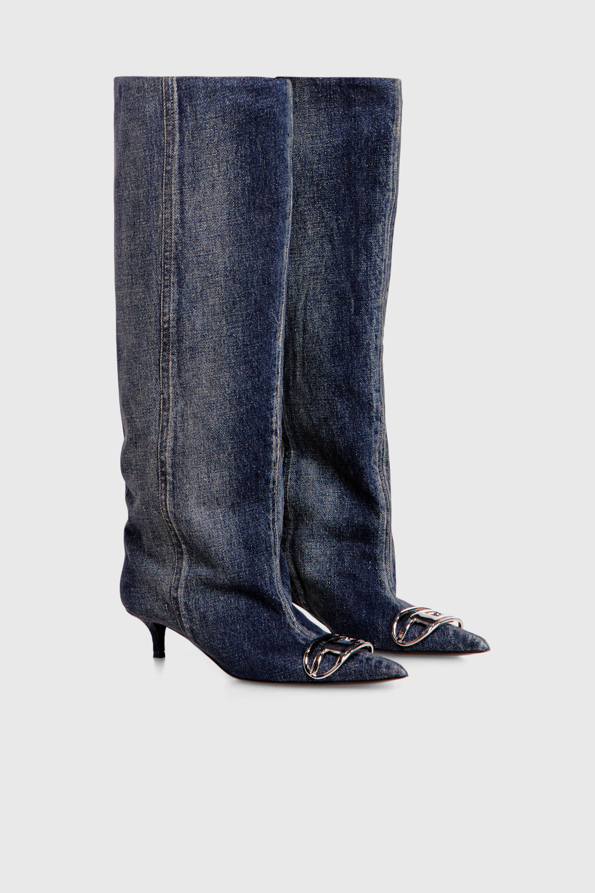 Diesel - D-VENUS KB SLOUCHY, Woman's D-Venus-Slouchy knee-high boot in denim in Dark Blue - 2