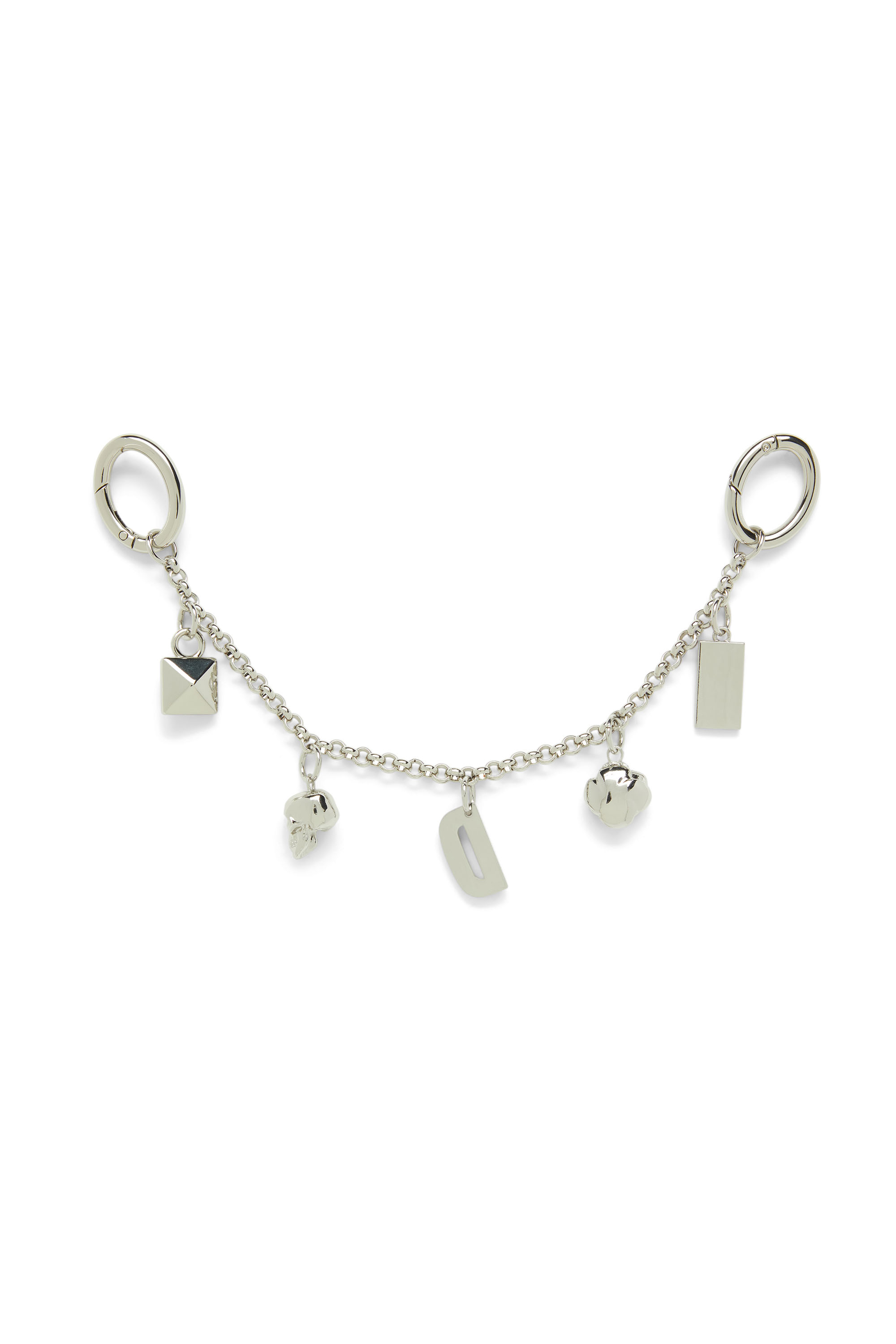 Diesel - CHAIN-D II S, Woman's Metal chain charm with iconic pendants in Silver - 2