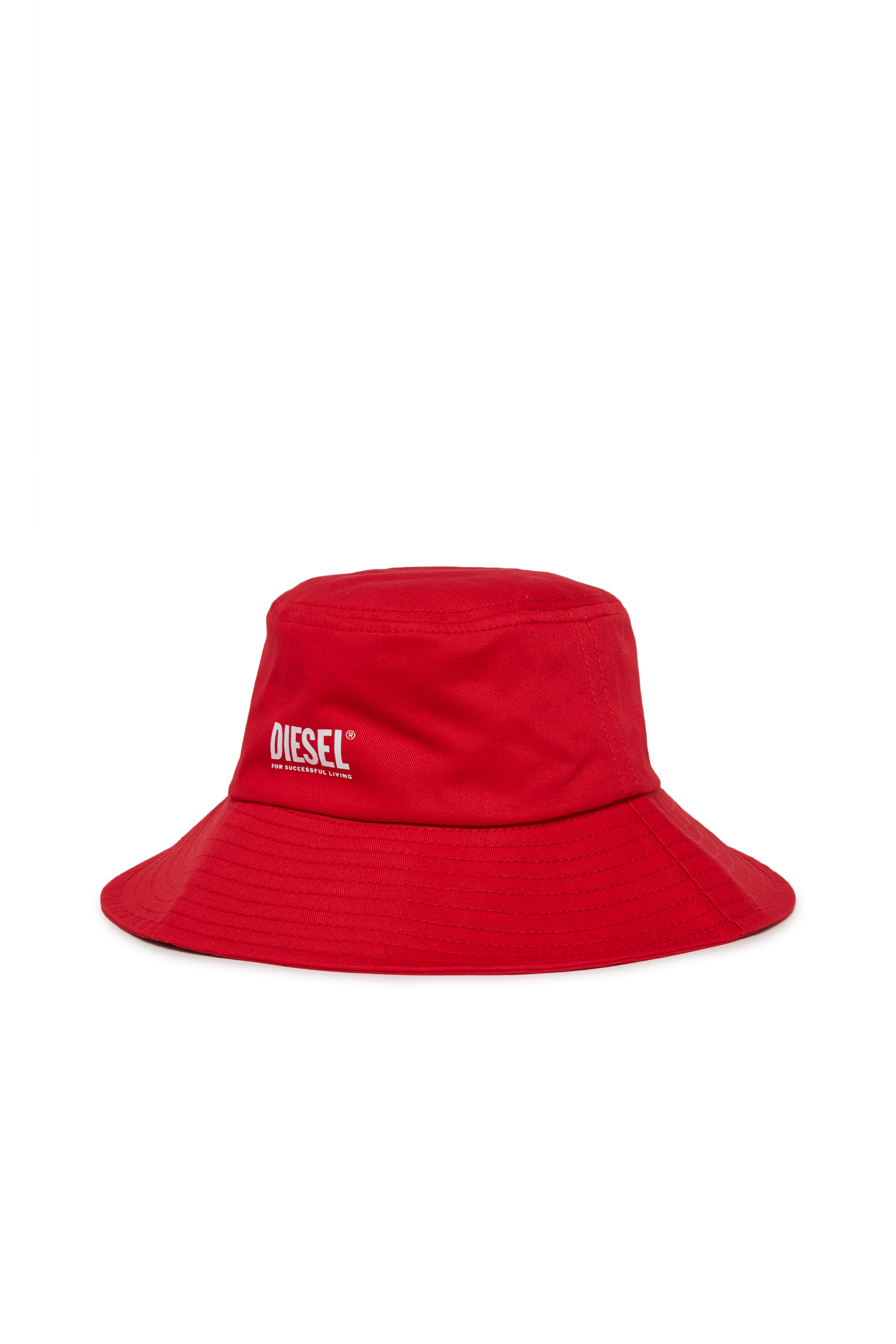 Diesel - FCURTY, Woman's Bucket hat in cotton with wide brim in Red - 1