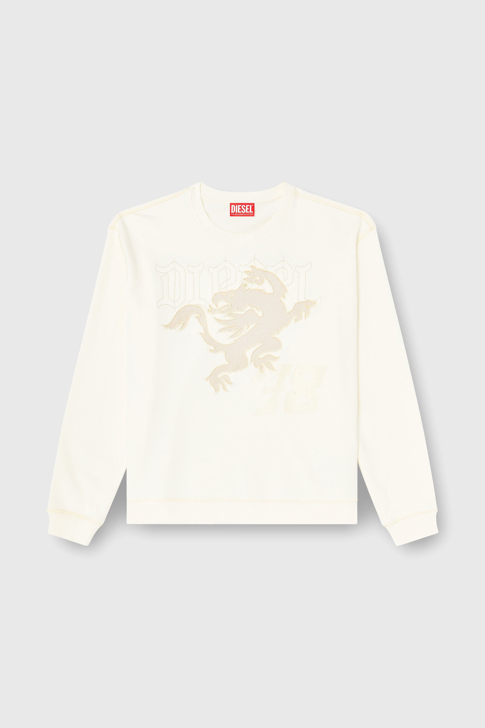 Diesel - S-NORM-AA3, Man's Sweatshirt with embroidery and print in White - 2
