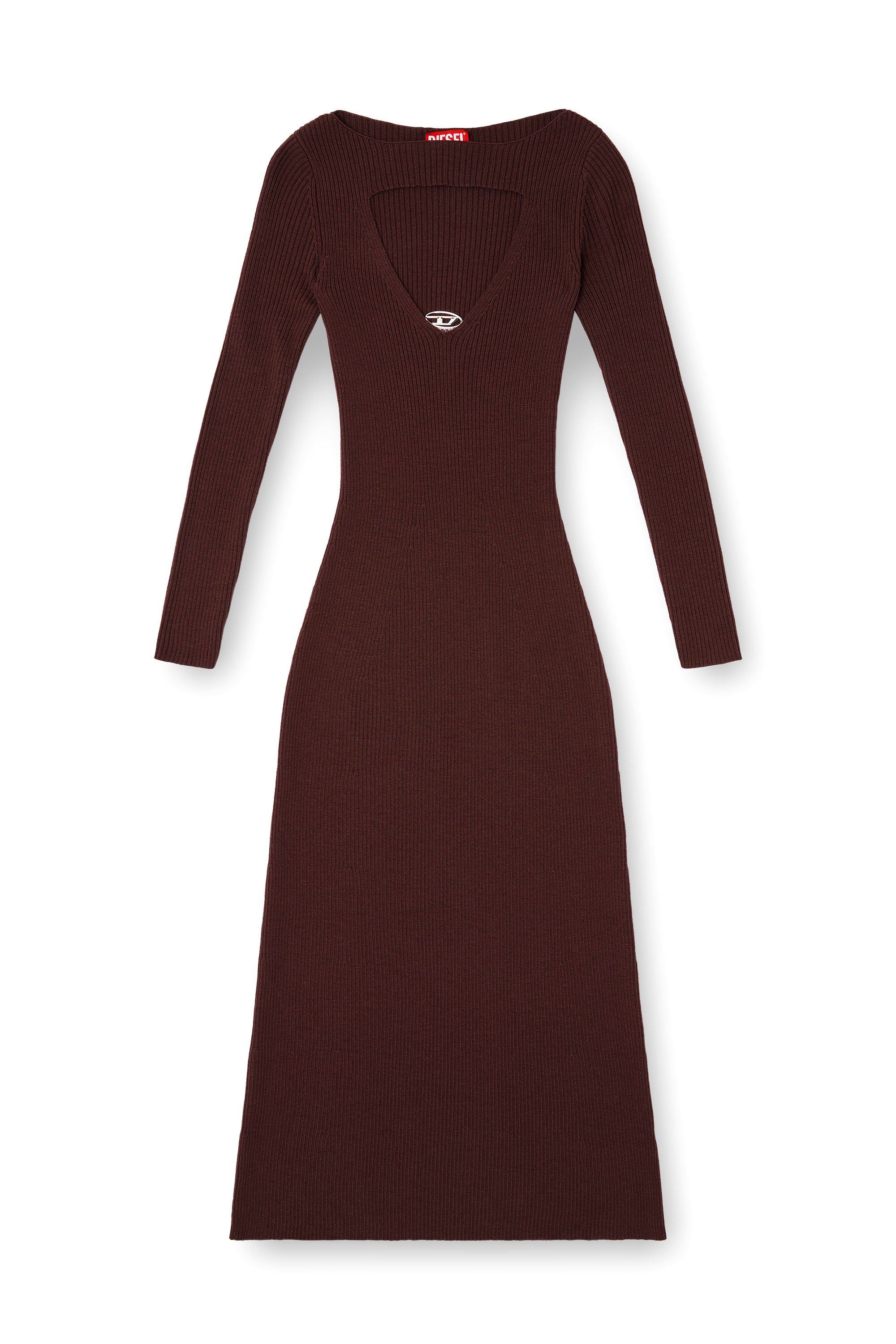 Diesel - M-OLONI, Woman's Midi wool dress with inlay in null - 2