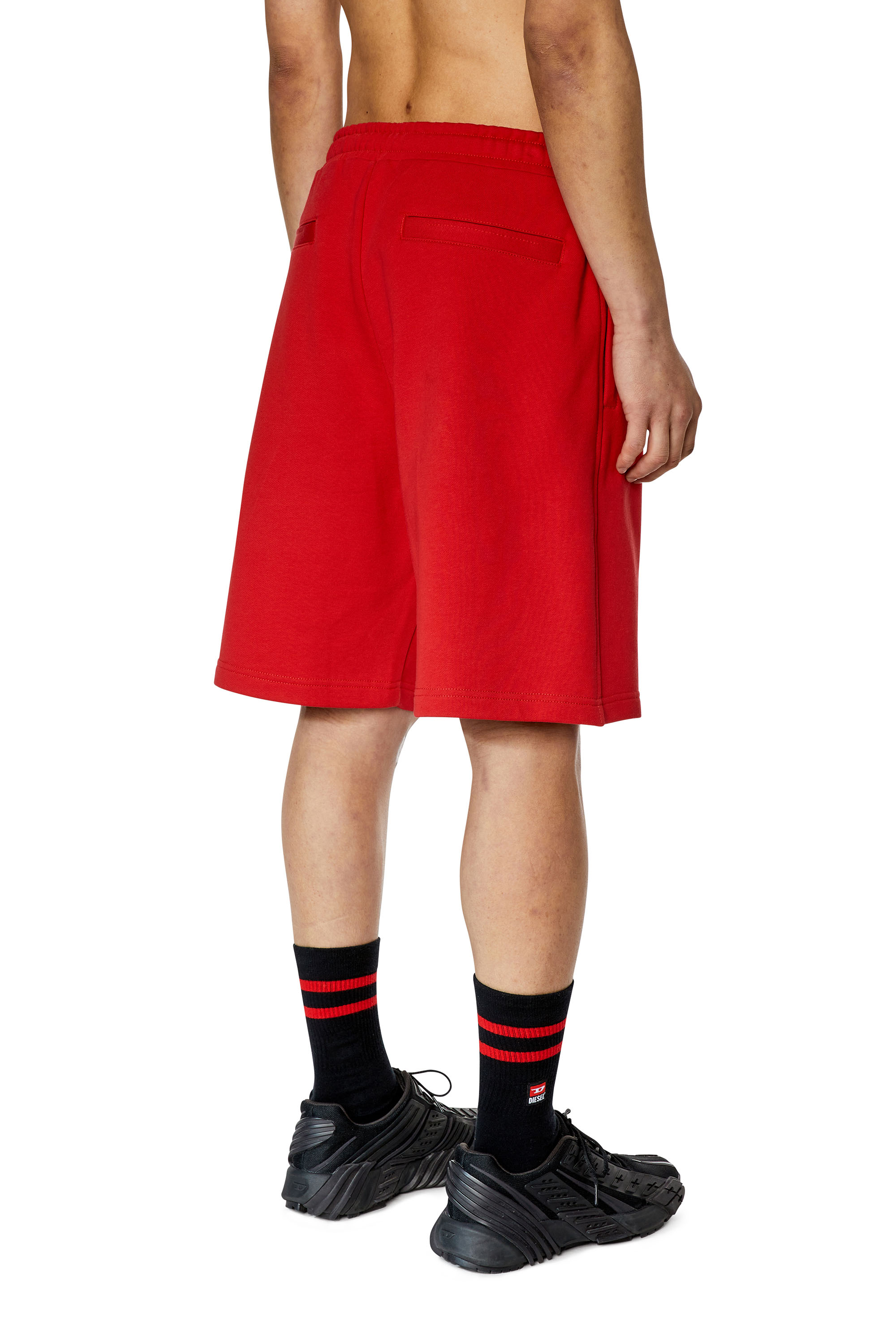 Diesel - P-CROWN-DIV, Man's Sweat shorts with embroidered logo in Red - 4