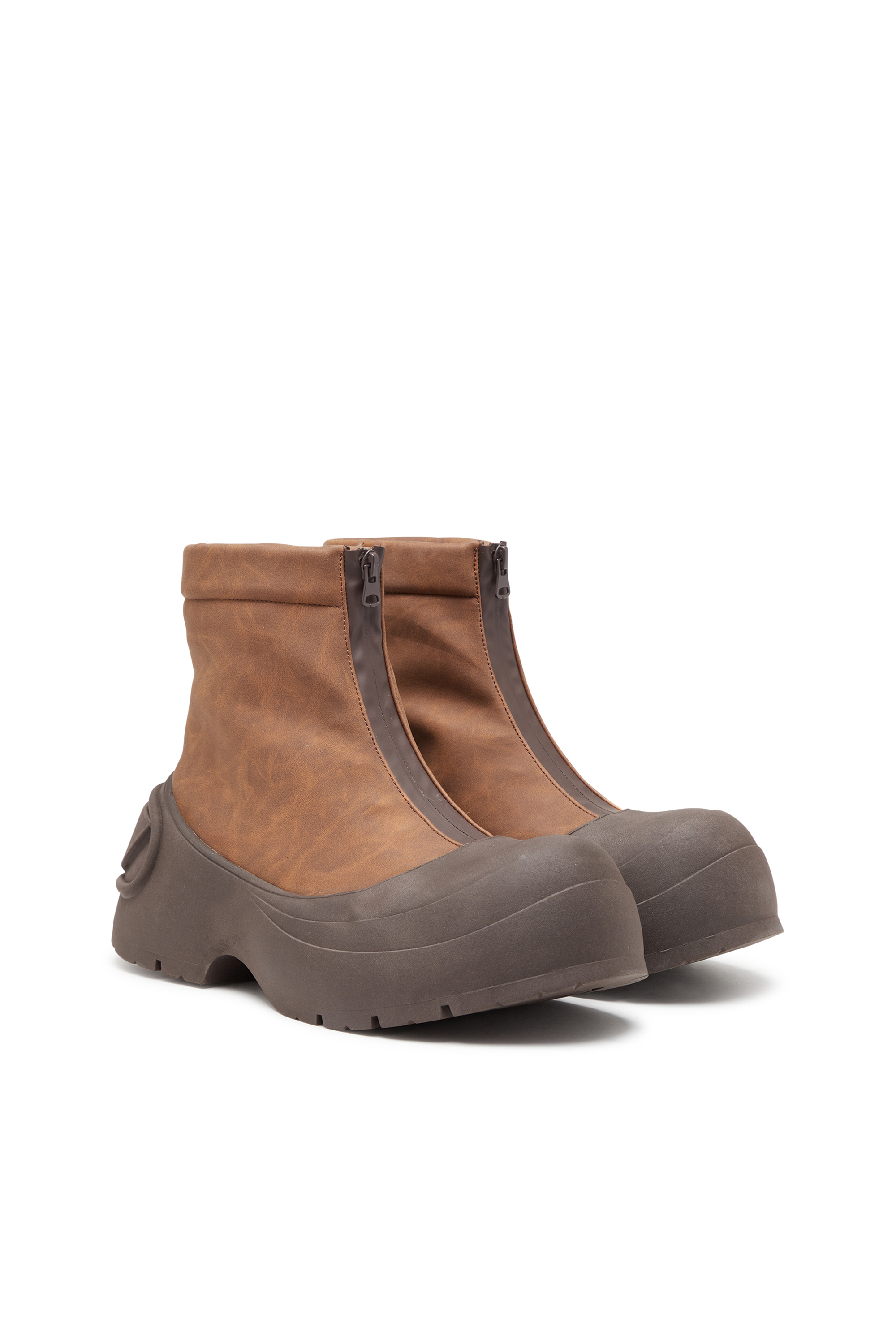 D-DONALD CH, Brown Diesel - D-DONALD CH, Man's D-Donald-Rubber-trimmed ankle boots in Brown - 2
