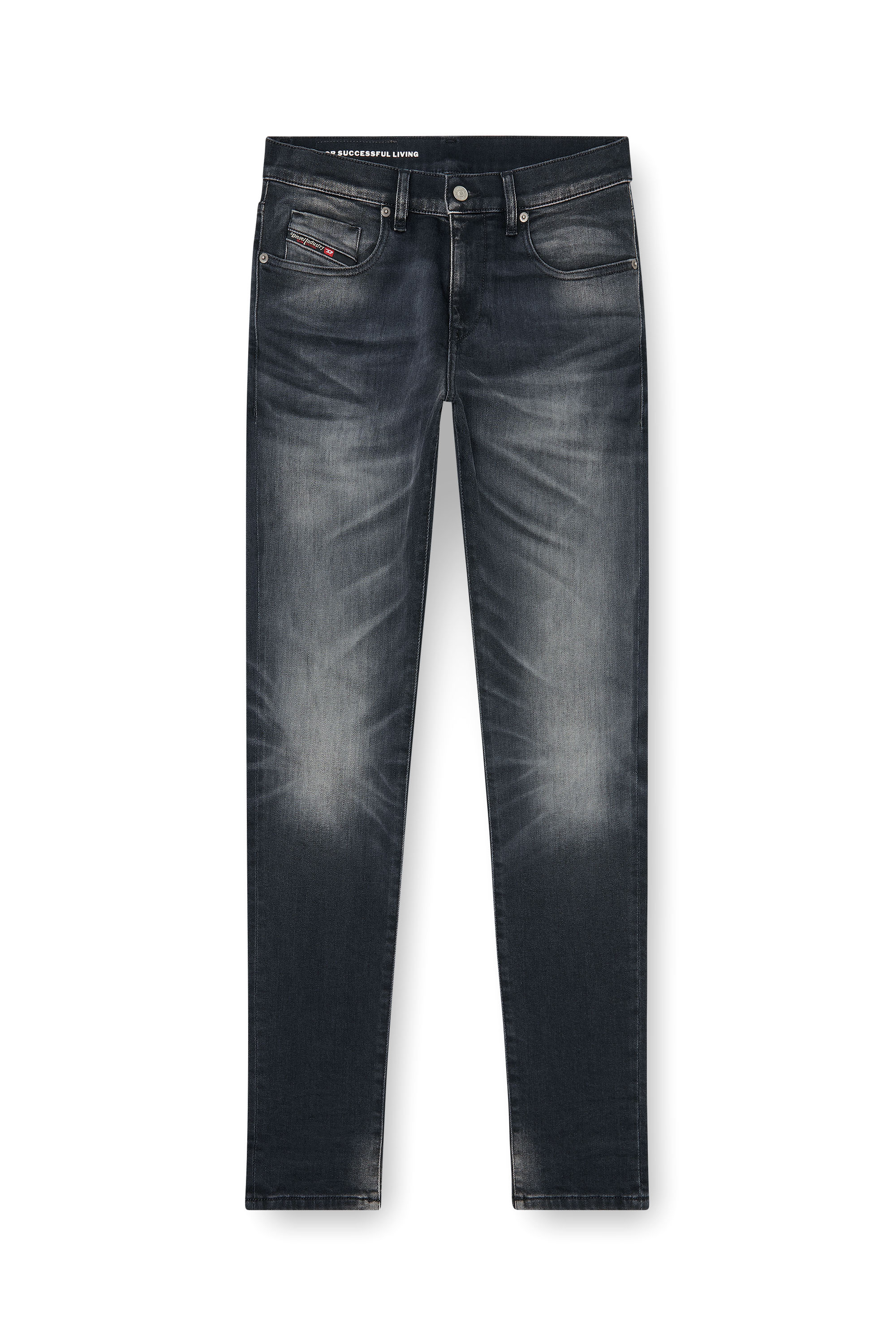 Diesel - Man's Slim Jeans 2019 D-Strukt 09P38, Black/Dark grey - 6