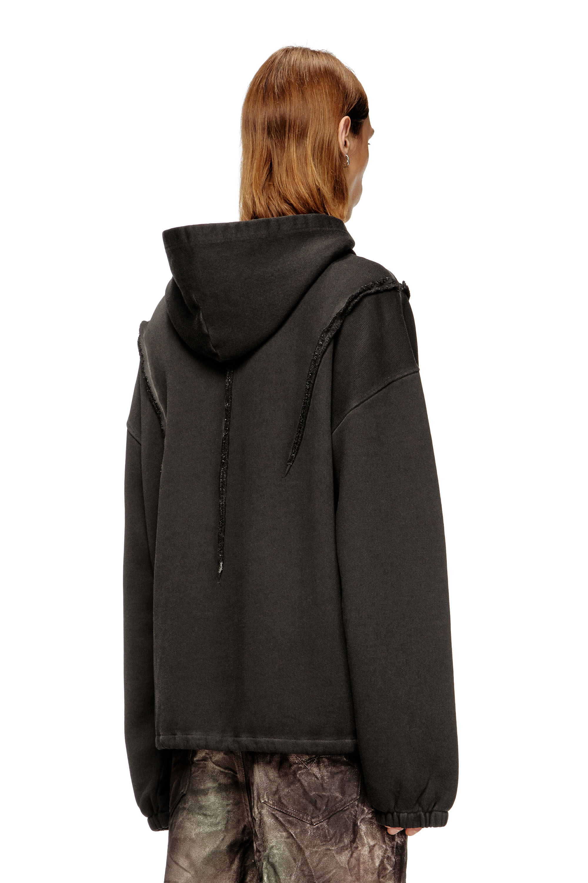 Diesel - S-THUG-HOODIE, Unisex's Hoodie with faded effect in Black - 4